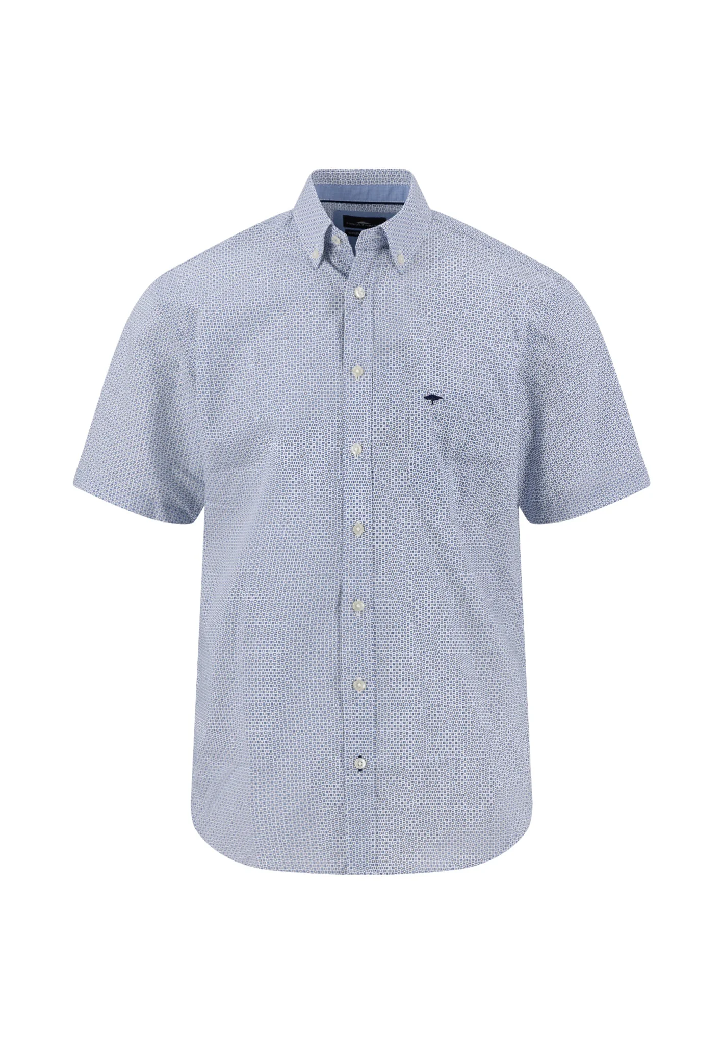 Kurzarmhemd aus Baumwolle mit grafischem Allover-Print und Button-Down-Kragen - Image 4