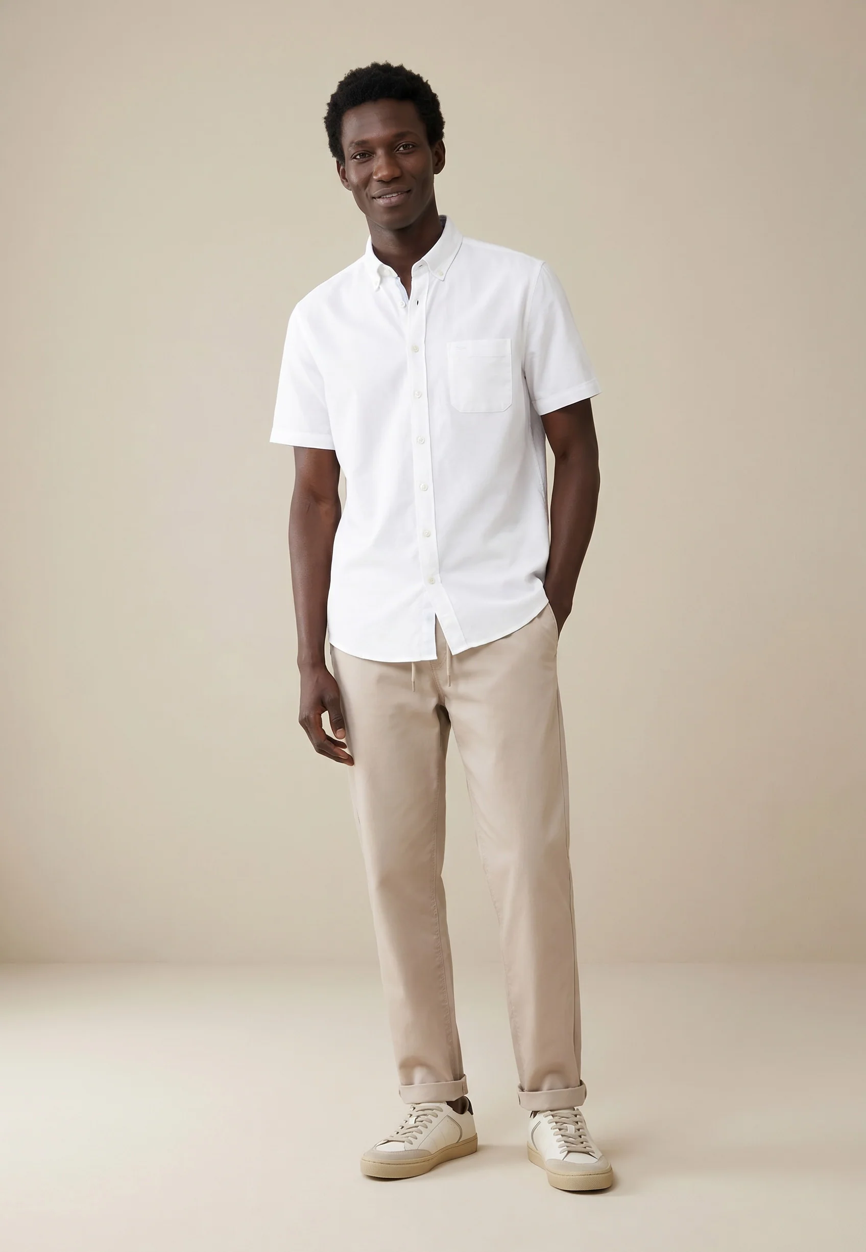 Kurzarmhemd aus Baumwolle mit  Slub-Webart und Button-Down-Kragen - Image 12