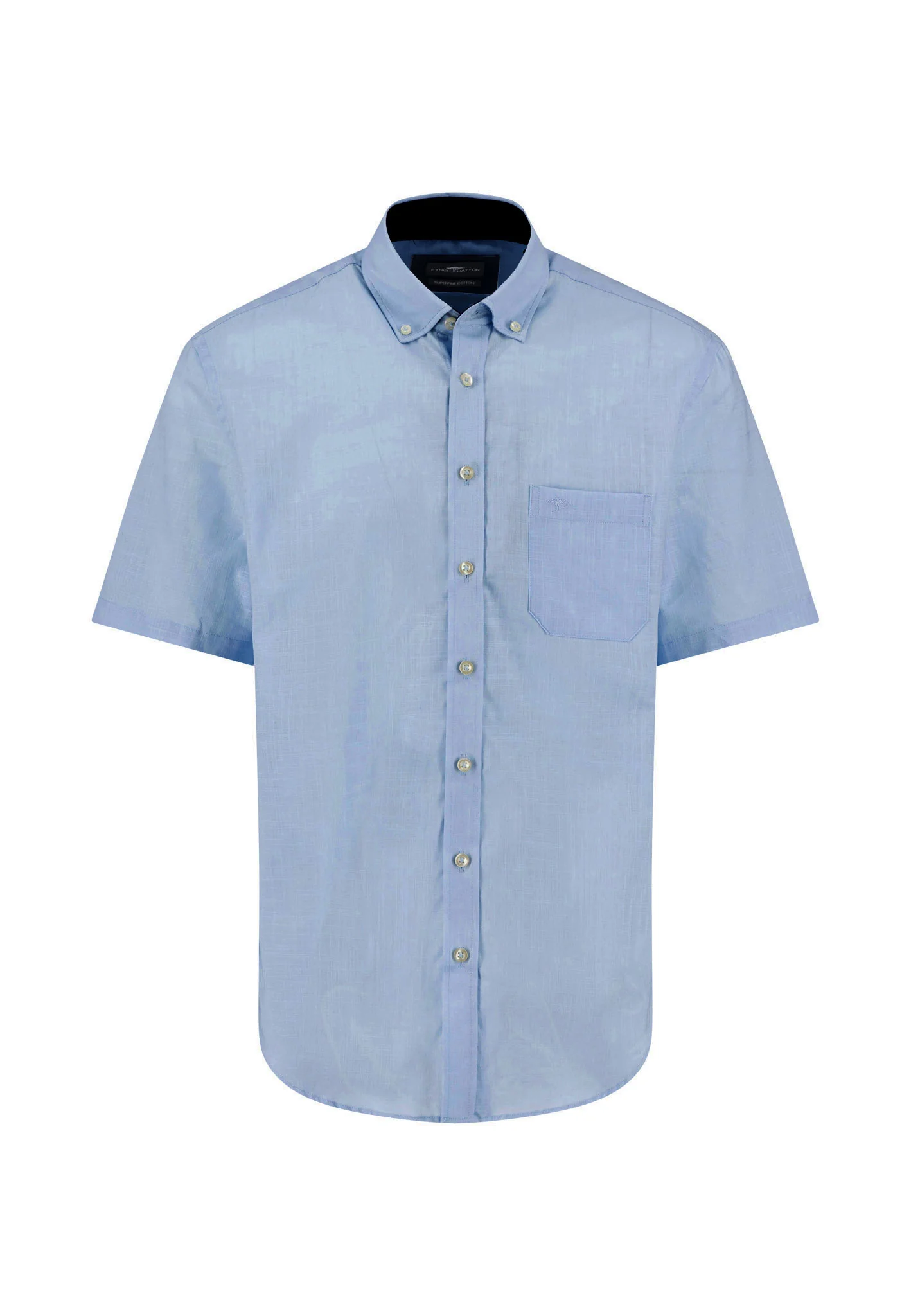 Kurzarmhemd aus Baumwolle mit  Slub-Webart und Button-Down-Kragen - Image 4