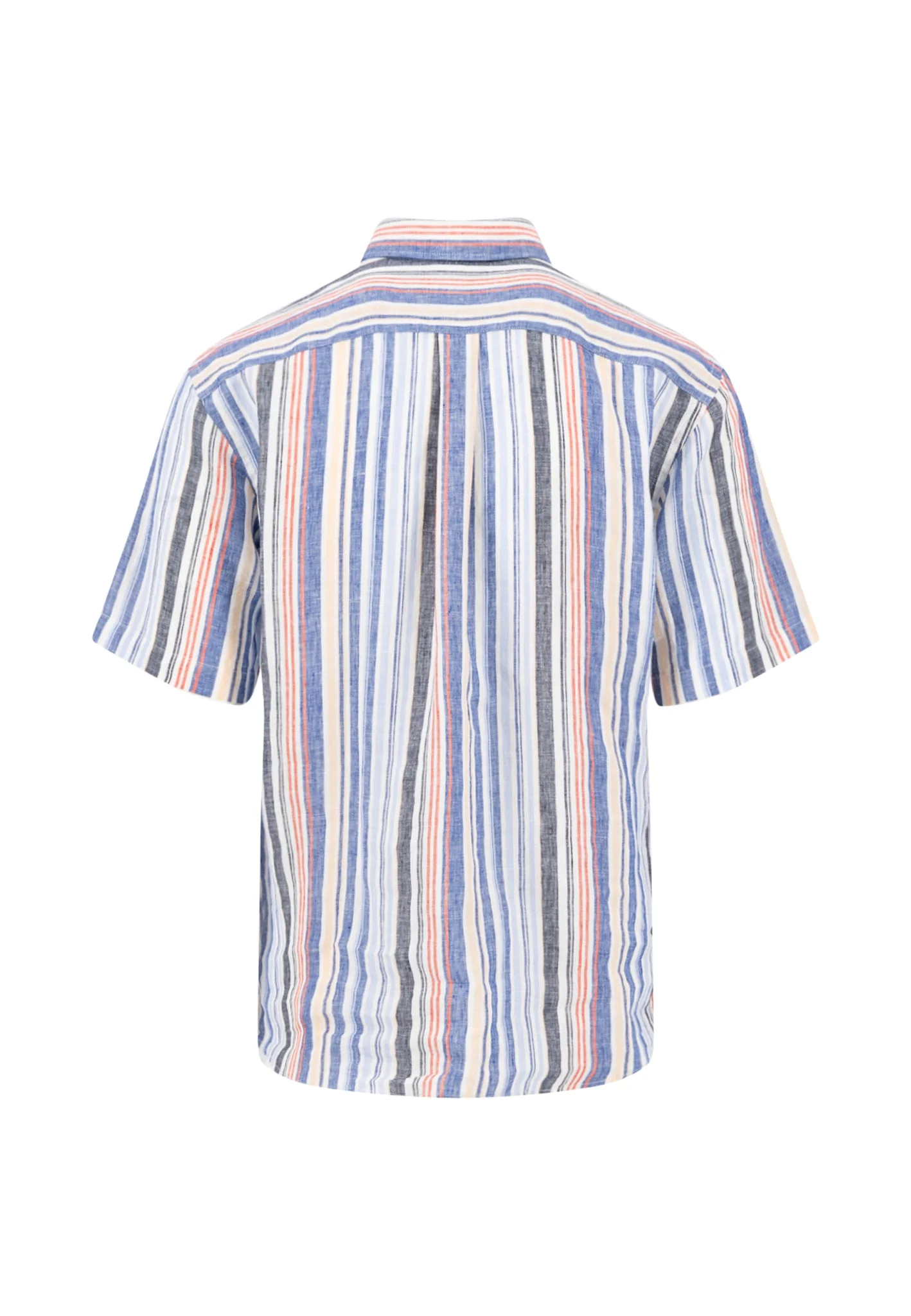 Kurzarmhemd aus Leinen mit Streifenmuster und Button-Down-Kragen - Image 5