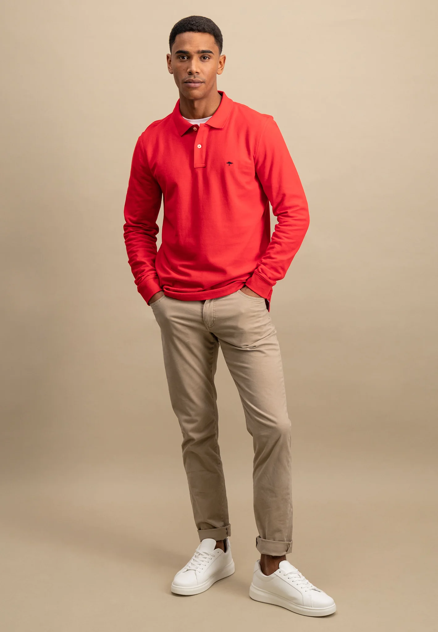 Langarm Poloshirt aus Baumwolle mit Logo Detail - Image 4