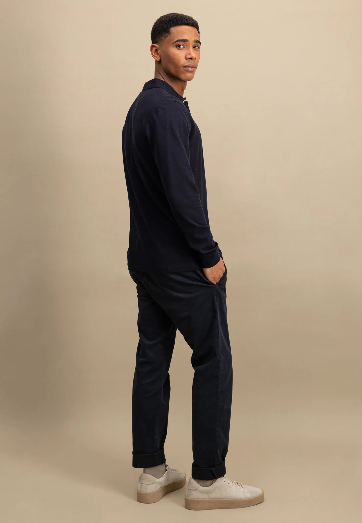 Langarm Poloshirt aus Baumwolle mit Logo Detail - Image 9