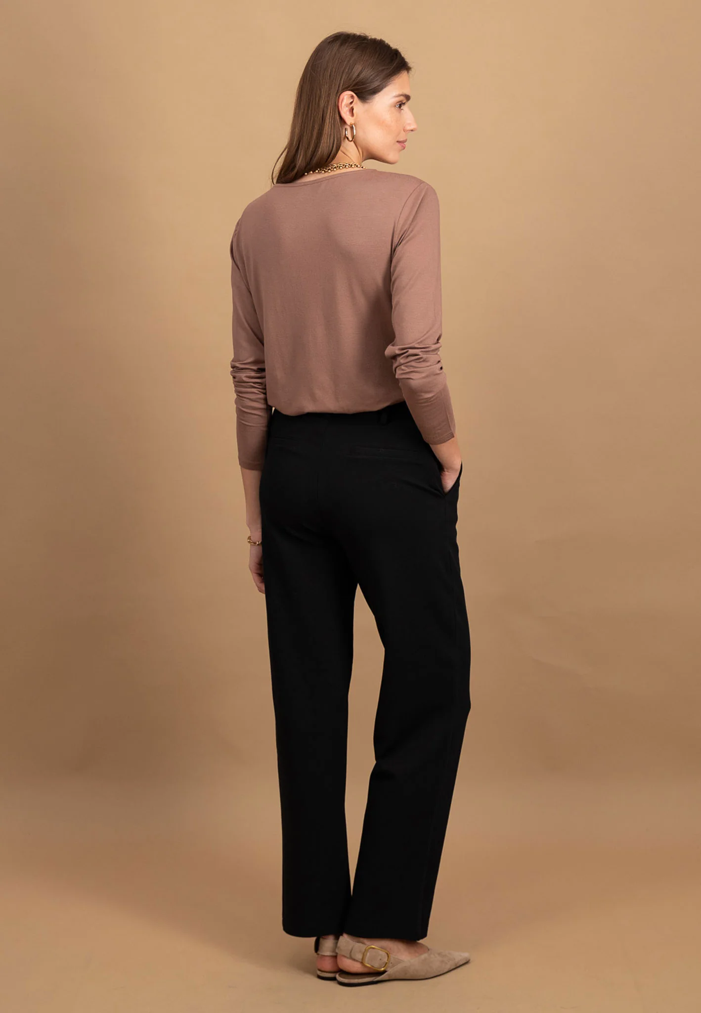 Langarmshirt aus Viskose-Stretch mit Rundhalsausschnitt - Image 3