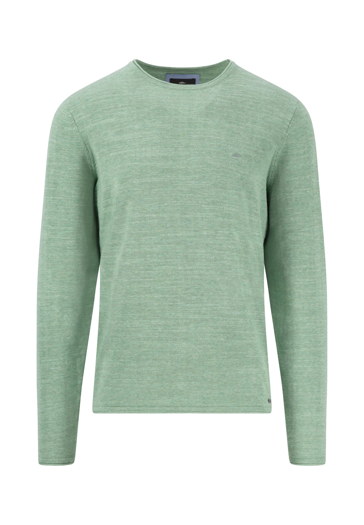 Melierter Strickpullover aus Baumwolle mit Rundhalsausschnitt - Image 7
