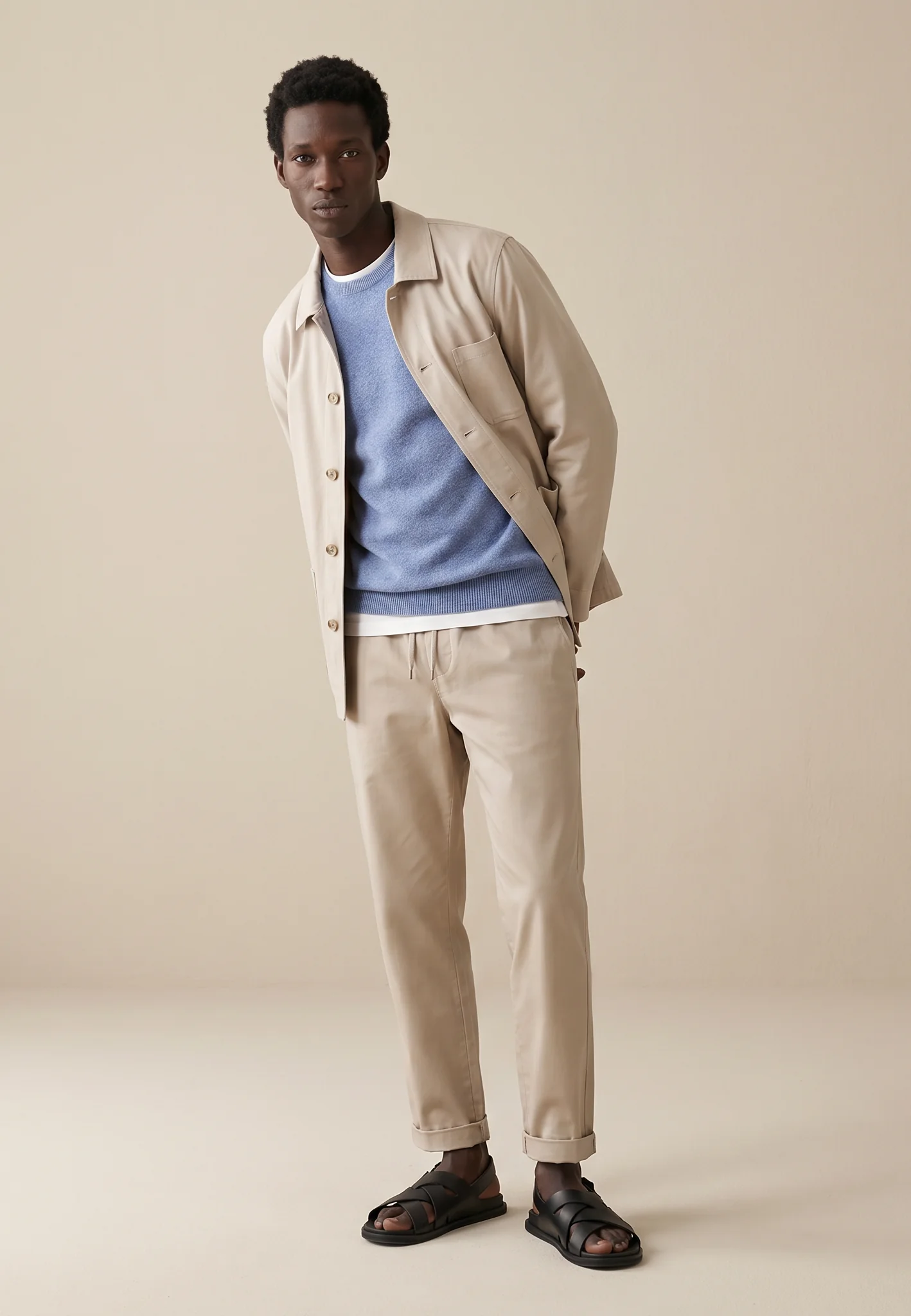 Overshirt aus Baumwoll-Leinen-Mix mit Knopfleiste und Taschen - Image 3