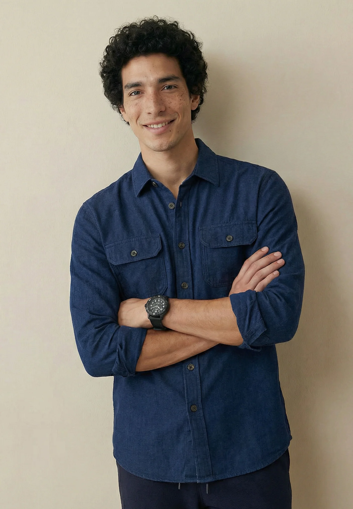 Overshirt aus Leinen mit aufgesetzten Brusttaschen