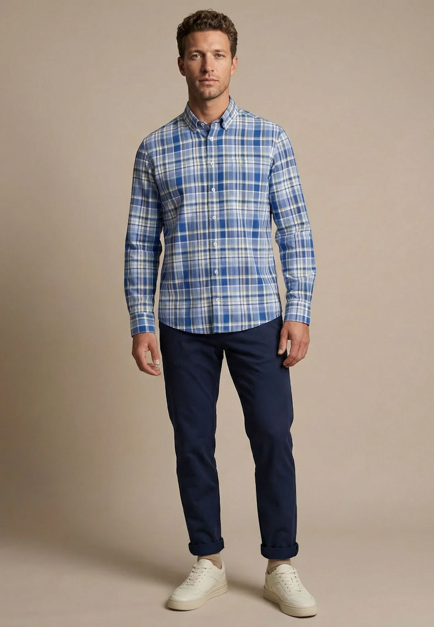 Oxfordhemd aus Baumwolle mit Karomuster und Button-Down-Kragen - Image 2