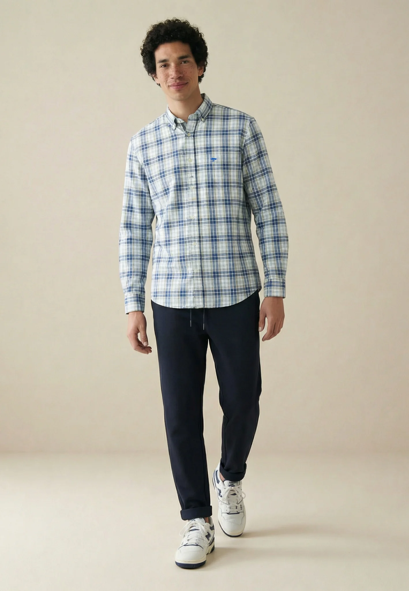 Oxfordhemd aus Baumwolle mit Karomuster und Button-Down-Kragen - Image 3