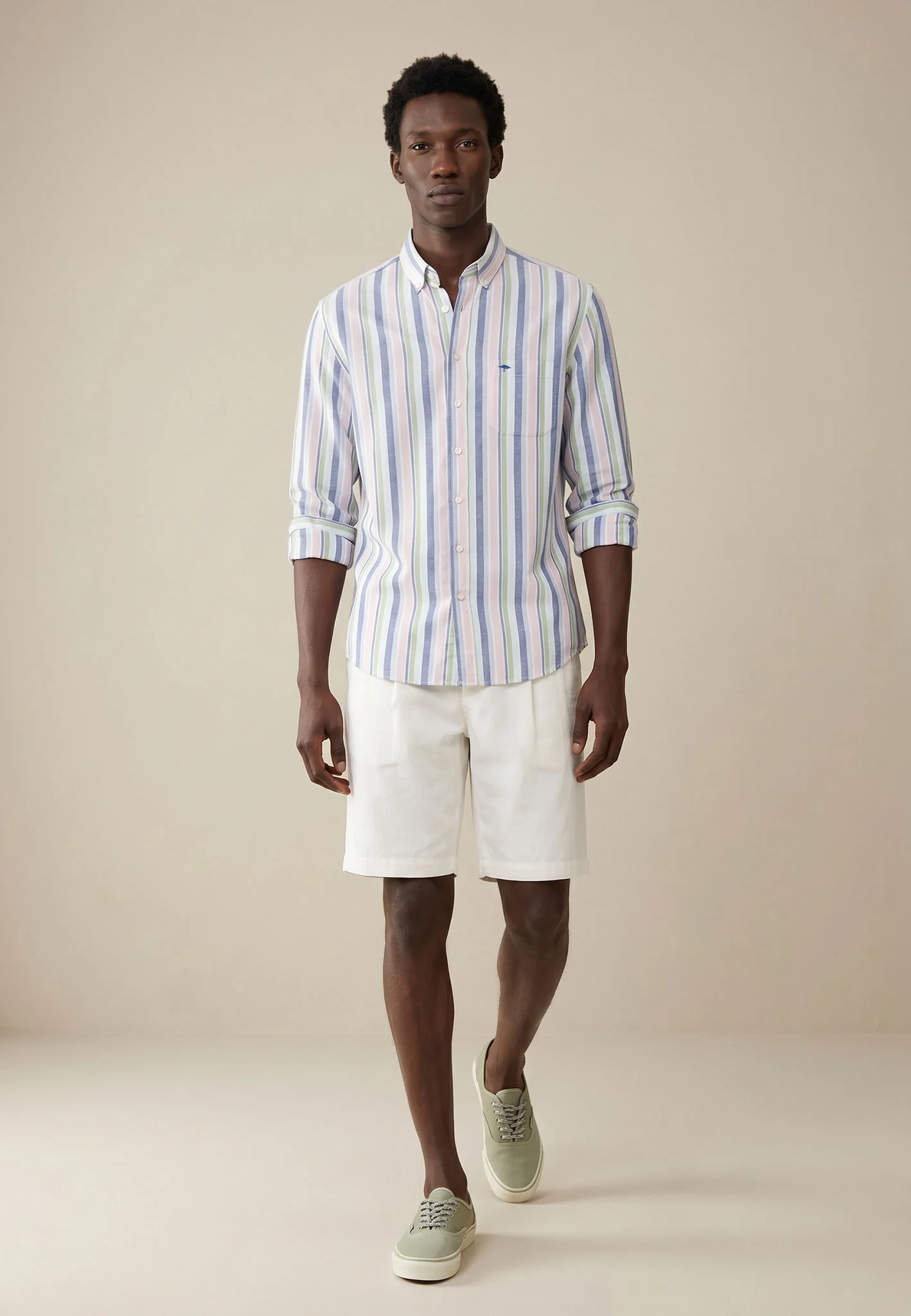 Oxfordhemd aus Baumwolle mit Streifenmuster und Button-Down-Kragen - Image 2