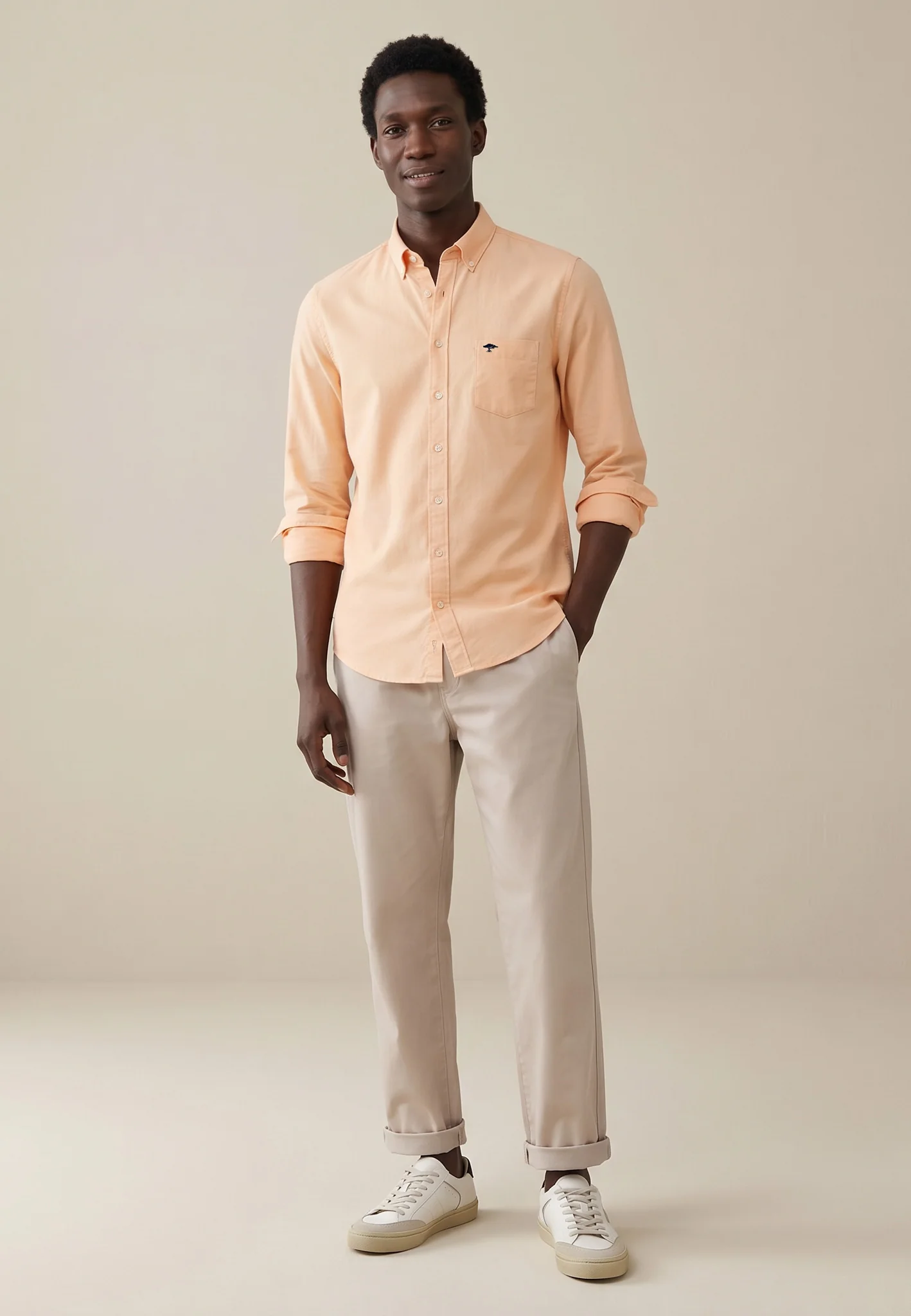 Oxfordhemd aus Baumwolle mit Struktur und Button-Down-Kragen - Image 2