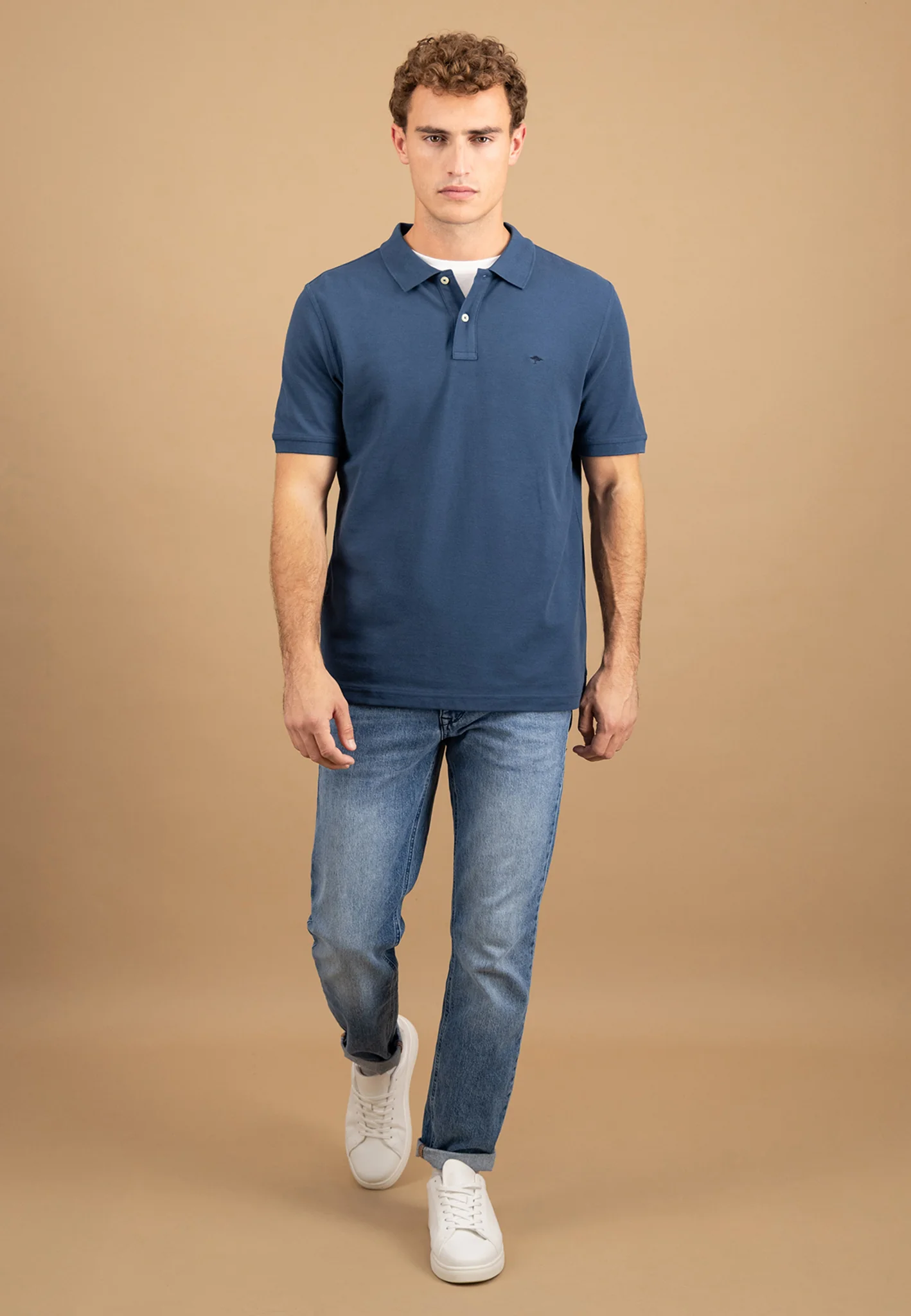Poloshirt aus Baumwolle mit Struktur und Logo-Stickerei - Image 4