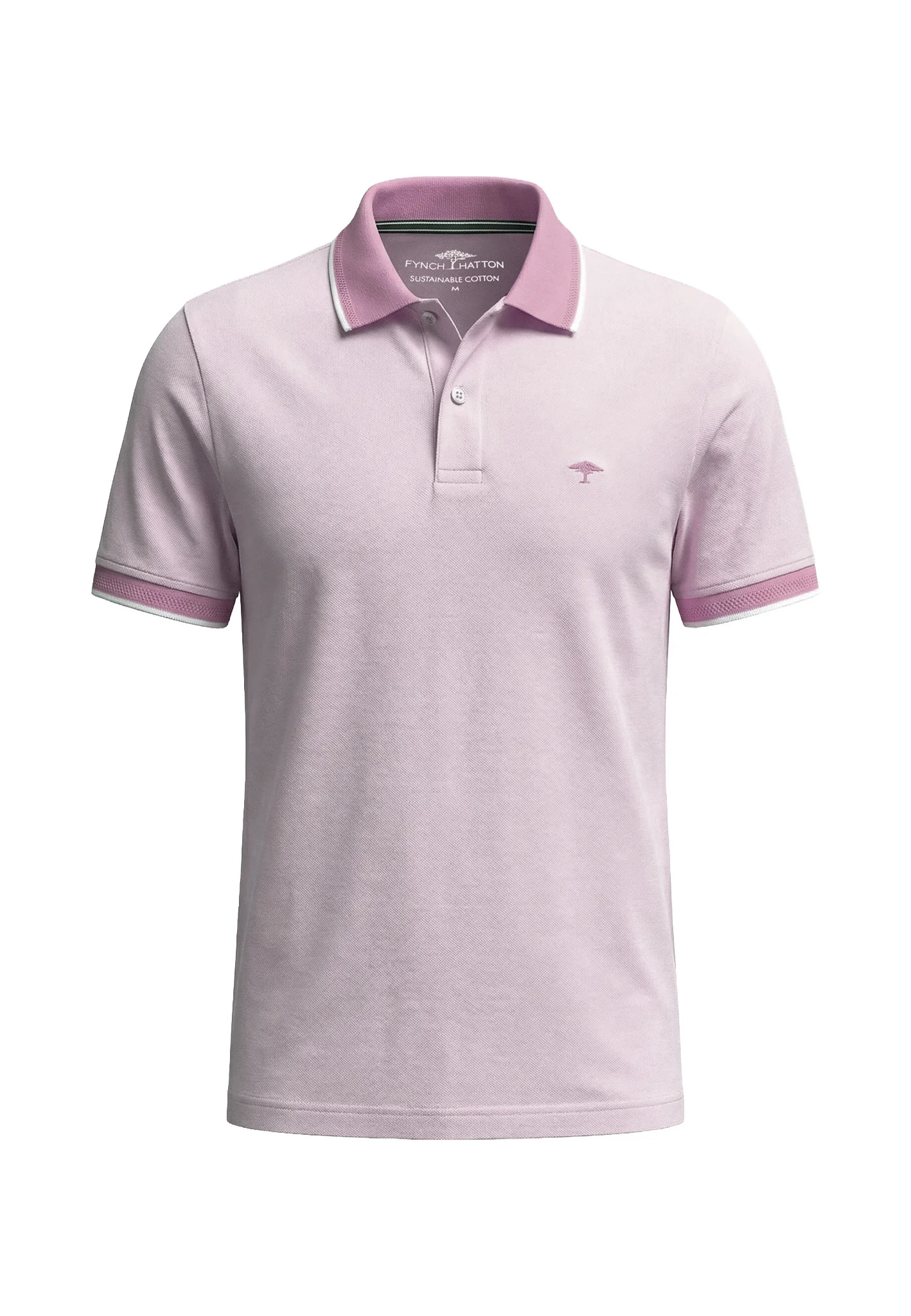 Poloshirt aus Baumwolle mit Strukturmuster und Kontrastkragen - Image 13