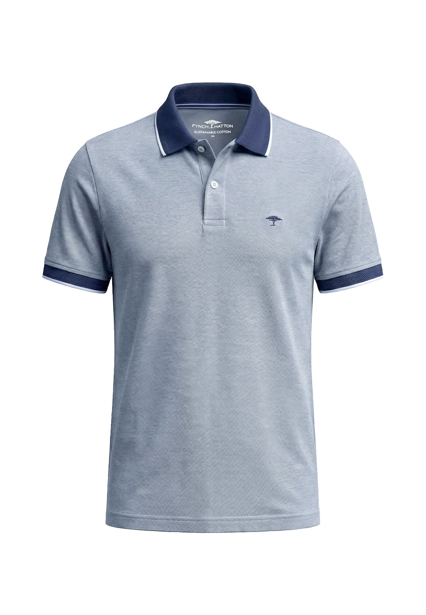 Poloshirt aus Baumwolle mit Strukturmuster und Kontrastkragen - Image 23