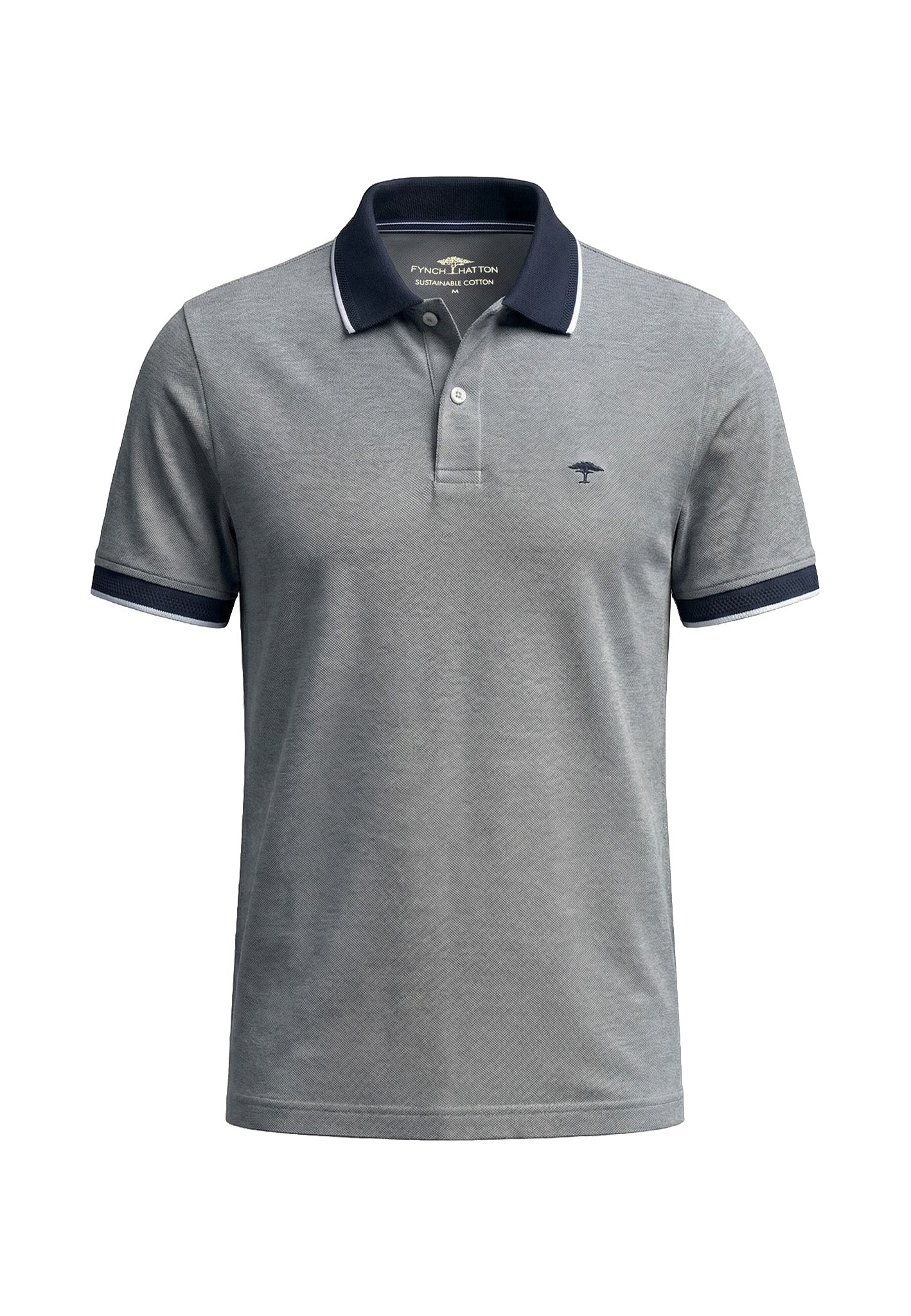 Poloshirt aus Baumwolle mit Strukturmuster und Kontrastkragen - Image 28