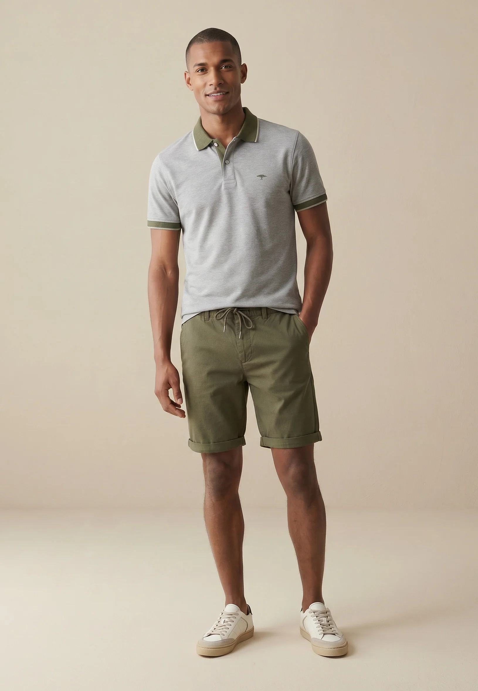 Poloshirt aus Baumwolle mit Strukturmuster und Kontrastkragen - Image 31