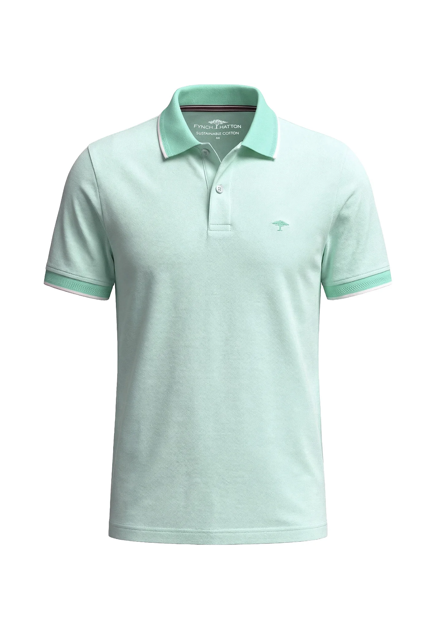 Poloshirt aus Baumwolle mit Strukturmuster und Kontrastkragen - Image 37
