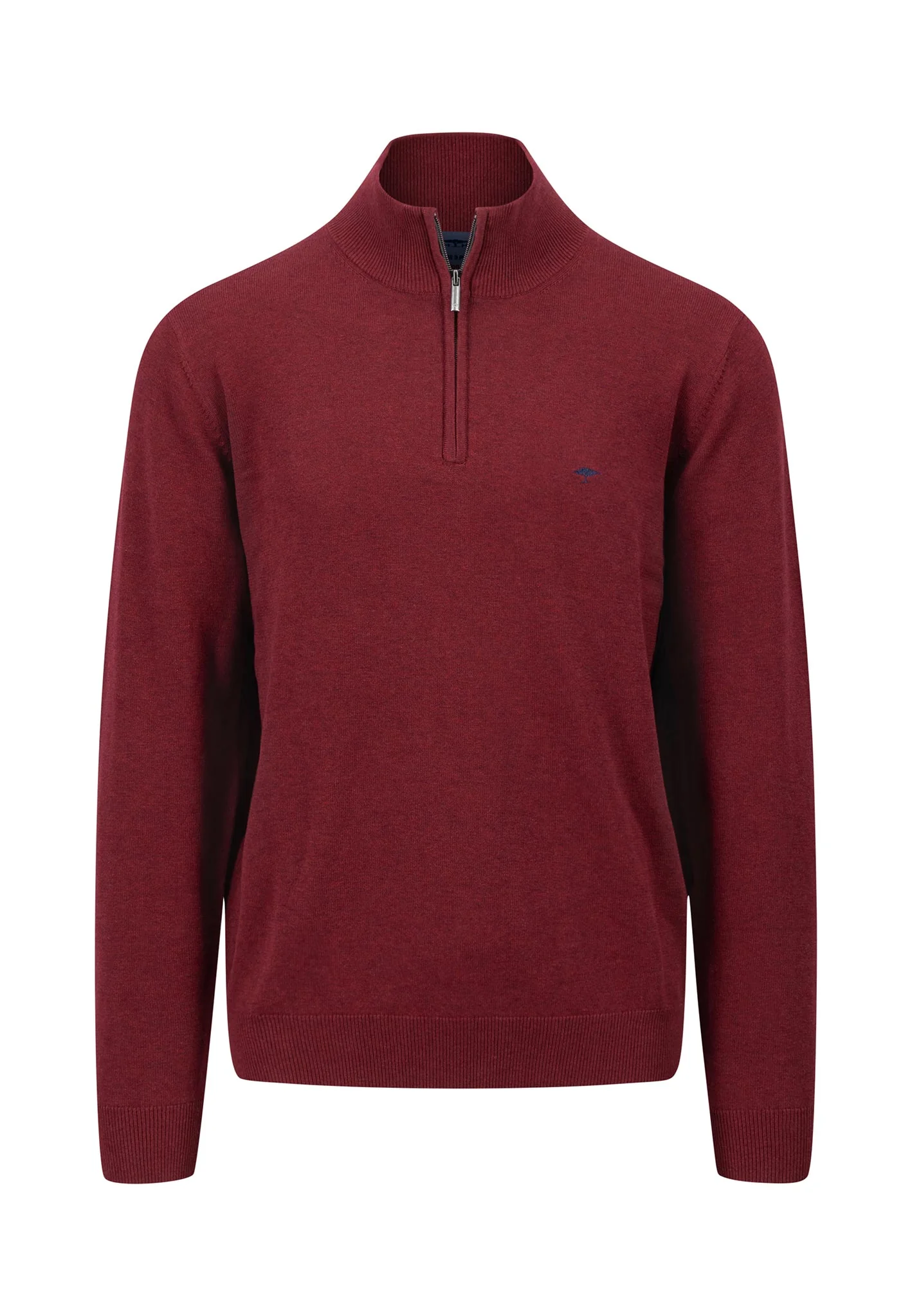 Pullover aus Baumwolle mit Troyer-Kragen und Logo Detail - Image 3