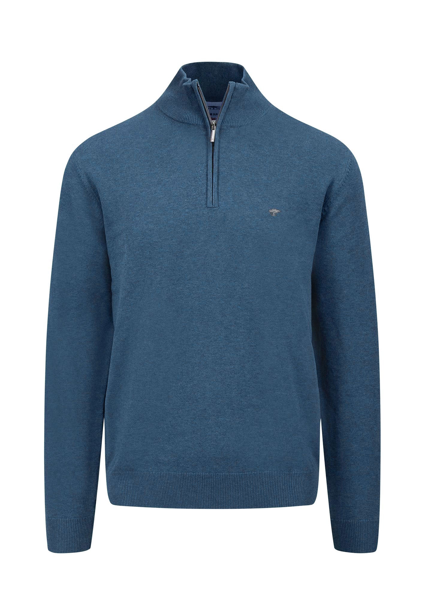 Pullover aus Baumwolle mit Troyer-Kragen und Logo Detail - Image 5