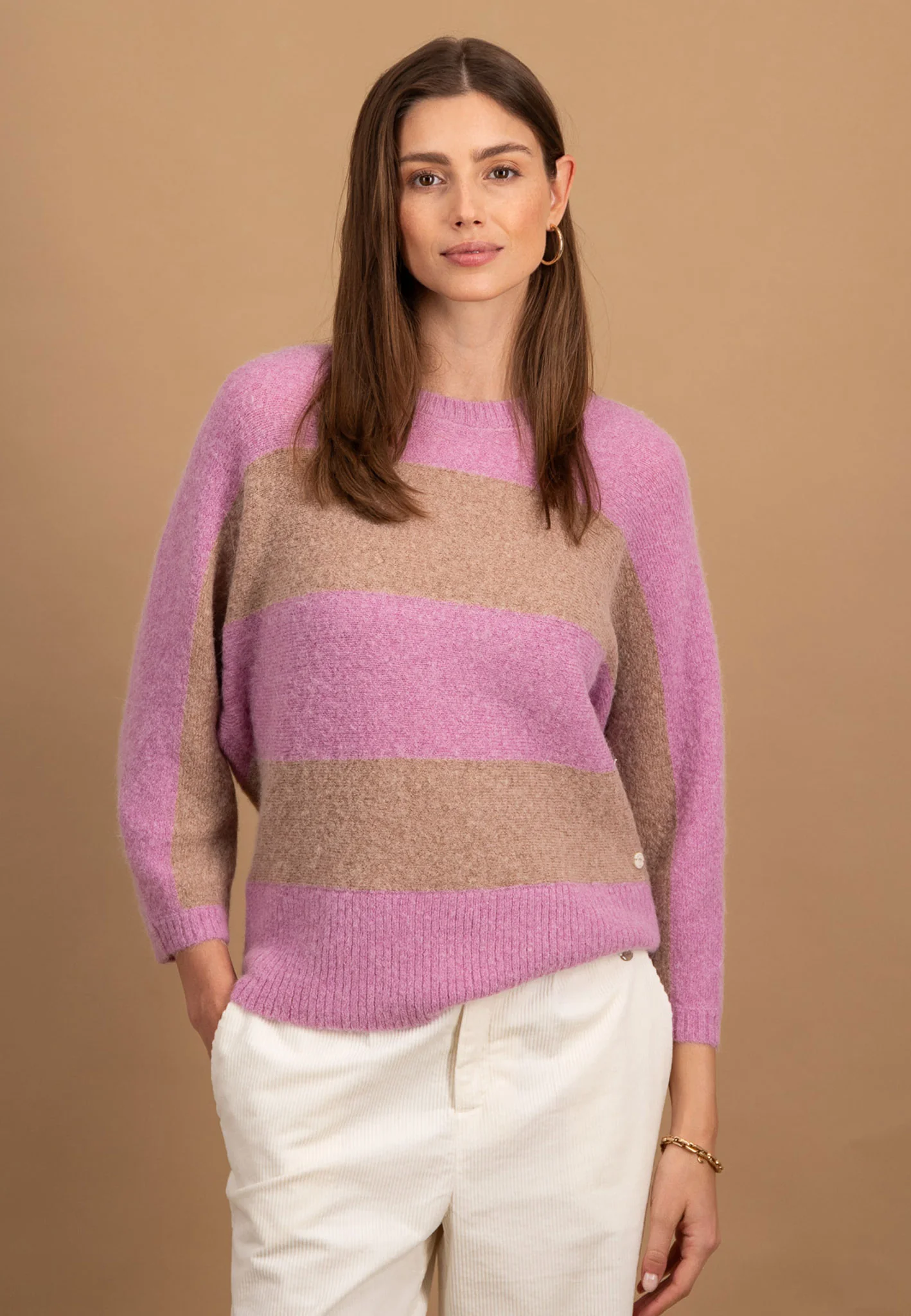 Pullover aus Alpaka-Wollmix mit Blockstreifenmuster - Image 7