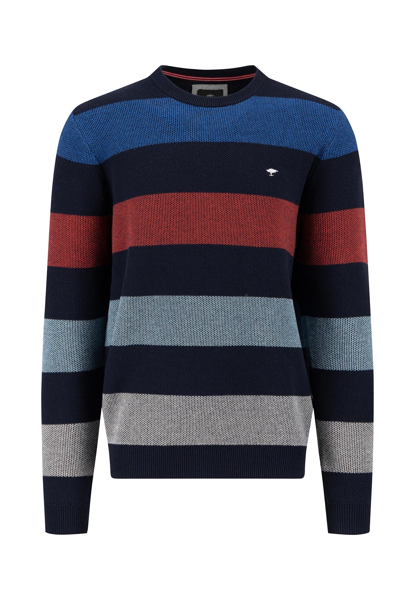 Pullover aus Baumwolle mit Blockstreifen und Logo Detail - Image 3