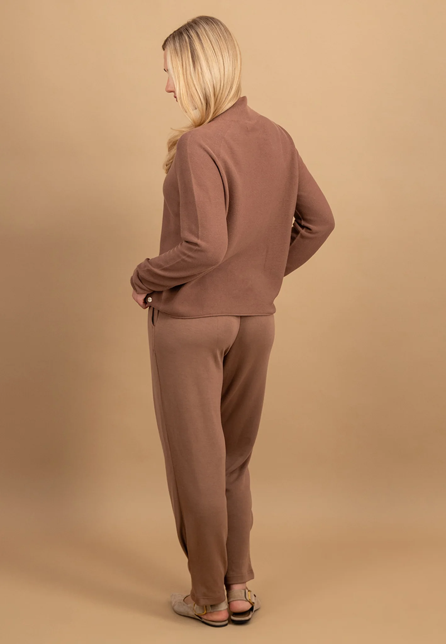 Pullover aus Baumwolle mit Stehkragen und Feinstruktur - Image 3