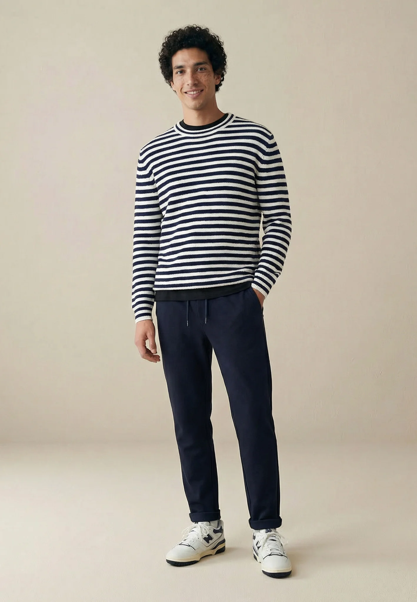 Pullover aus Baumwollmix mit maritimen Streifen - Image 2