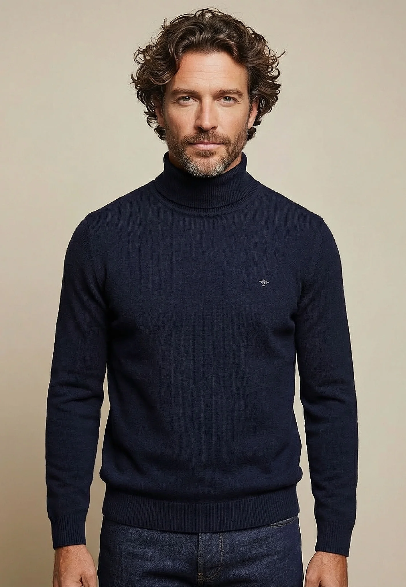 Rollkragen-Pullover aus feiner Baumwolle