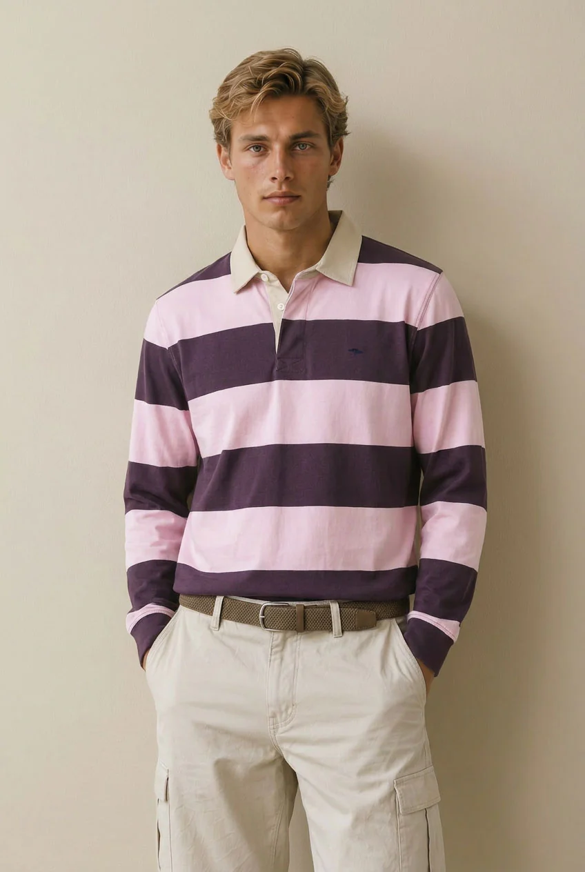 Rugbyshirt aus Baumwolle mit Streifenmuster und Polokragen - Image 6