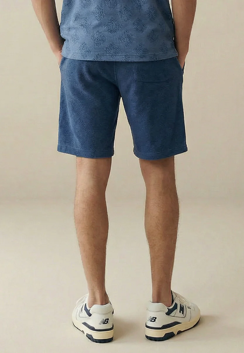 Shorts aus Baumwolle in Frottee-Optik mit Tunnelzug - Image 2