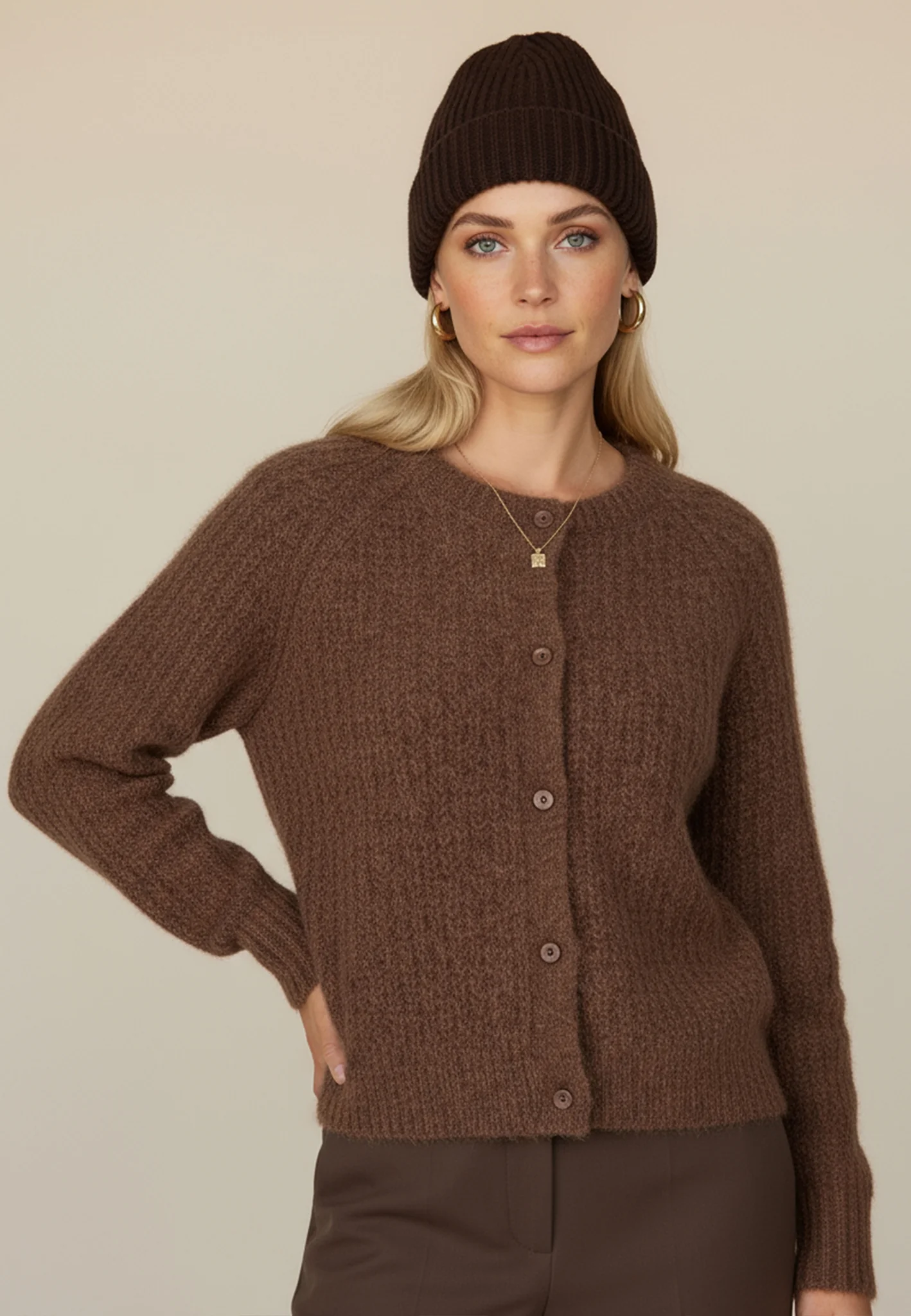 Strick-Cardigan aus Wollmix mit Knopfleiste - Image 7
