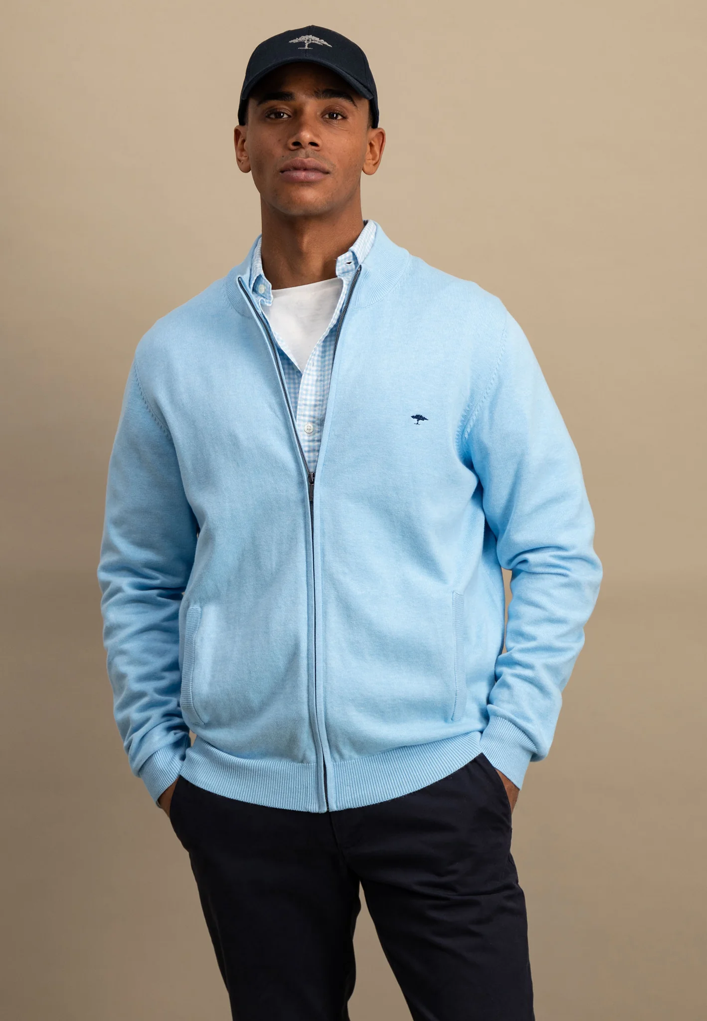 Strickjacke aus Baumwolle mit Stehkragen - Image 3