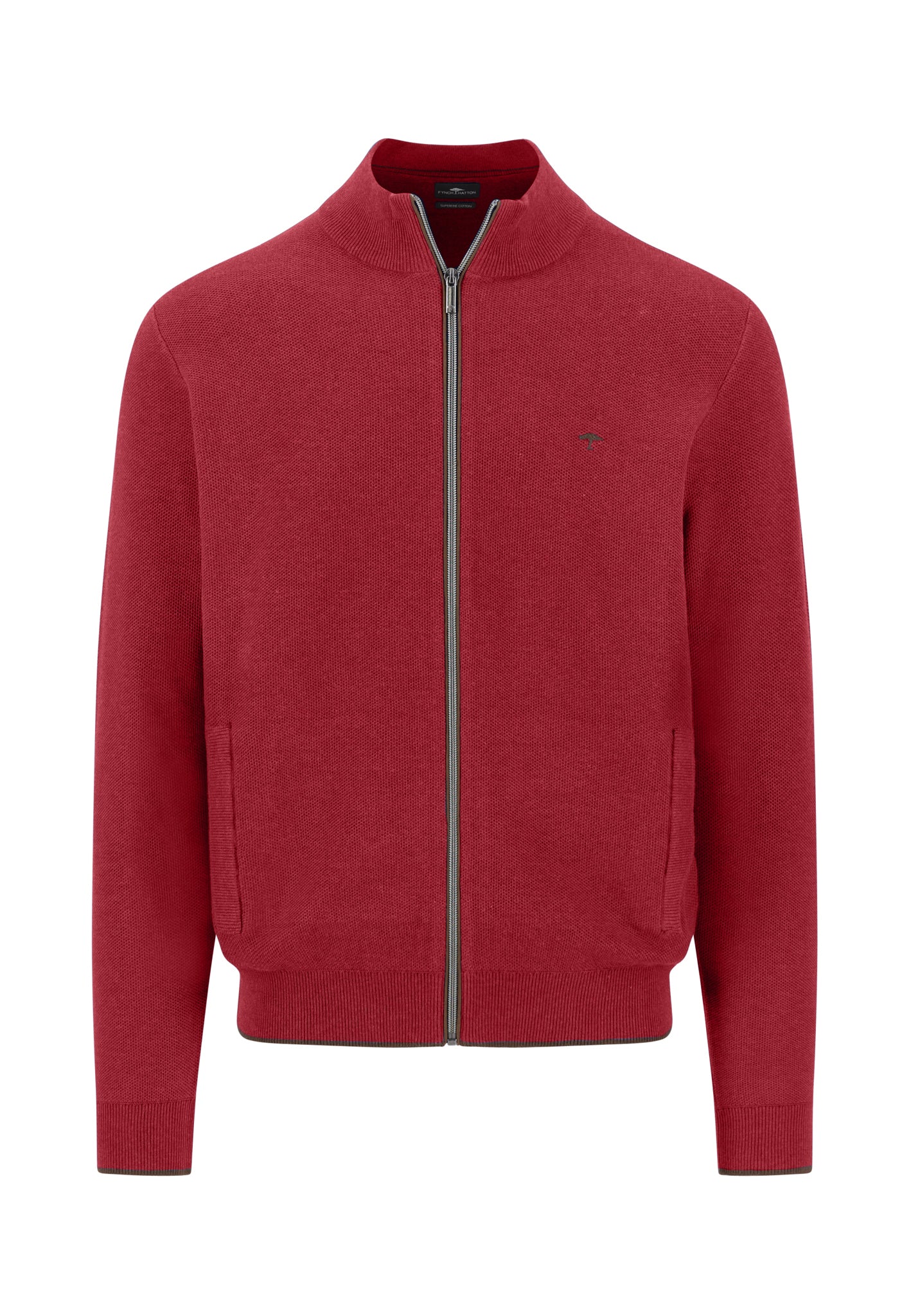 Strickjacke aus Baumwolle mit Stehkragen