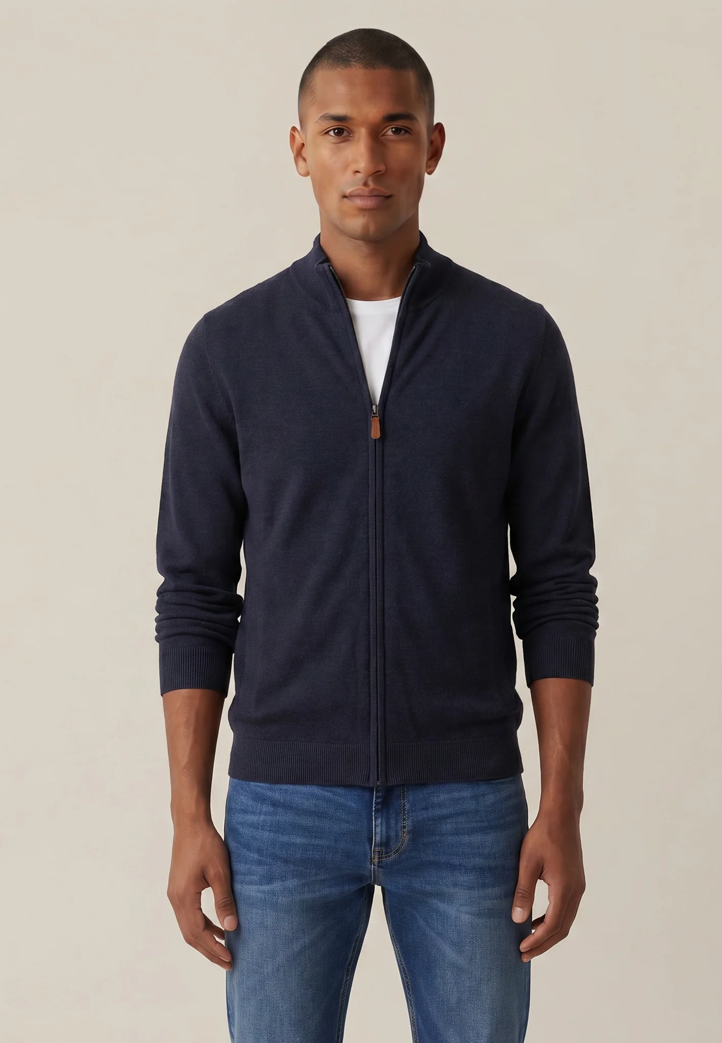 Strickjacke aus Baumwolle mit Stehkragen und Reißverschluss – Air Cotton - Image 11