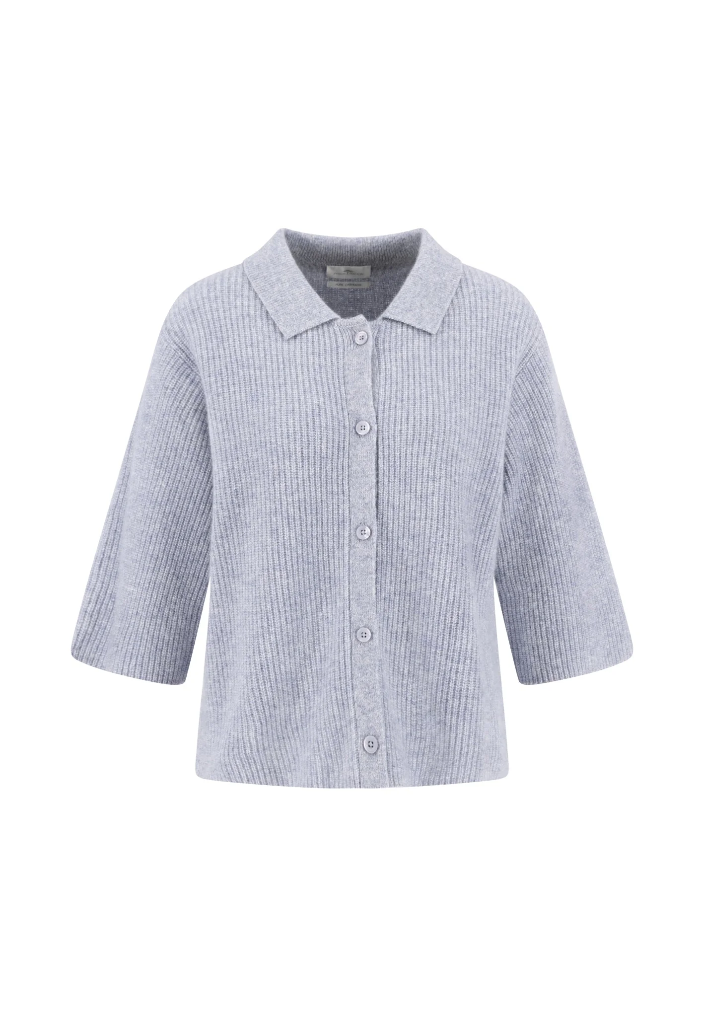 Strickjacke aus reinem Kaschmir mit Hemdkragen und 3/4-Ärmeln - Image 5