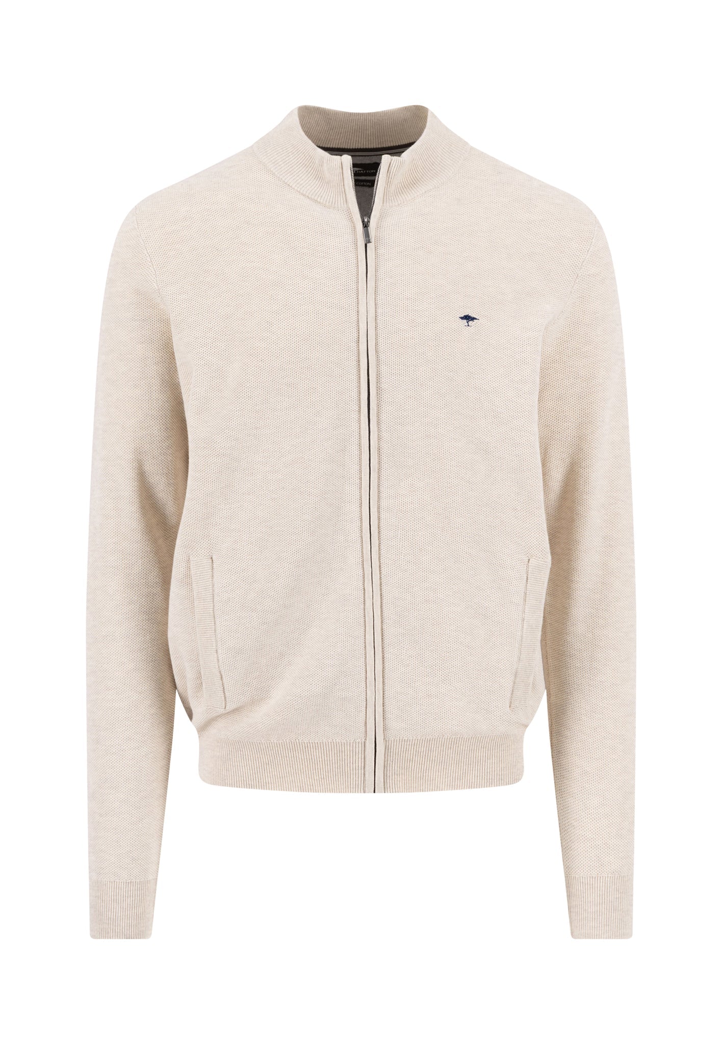 Strickjacke aus reiner Baumwolle mit Reißverschluss und Stehkragen - Image 24