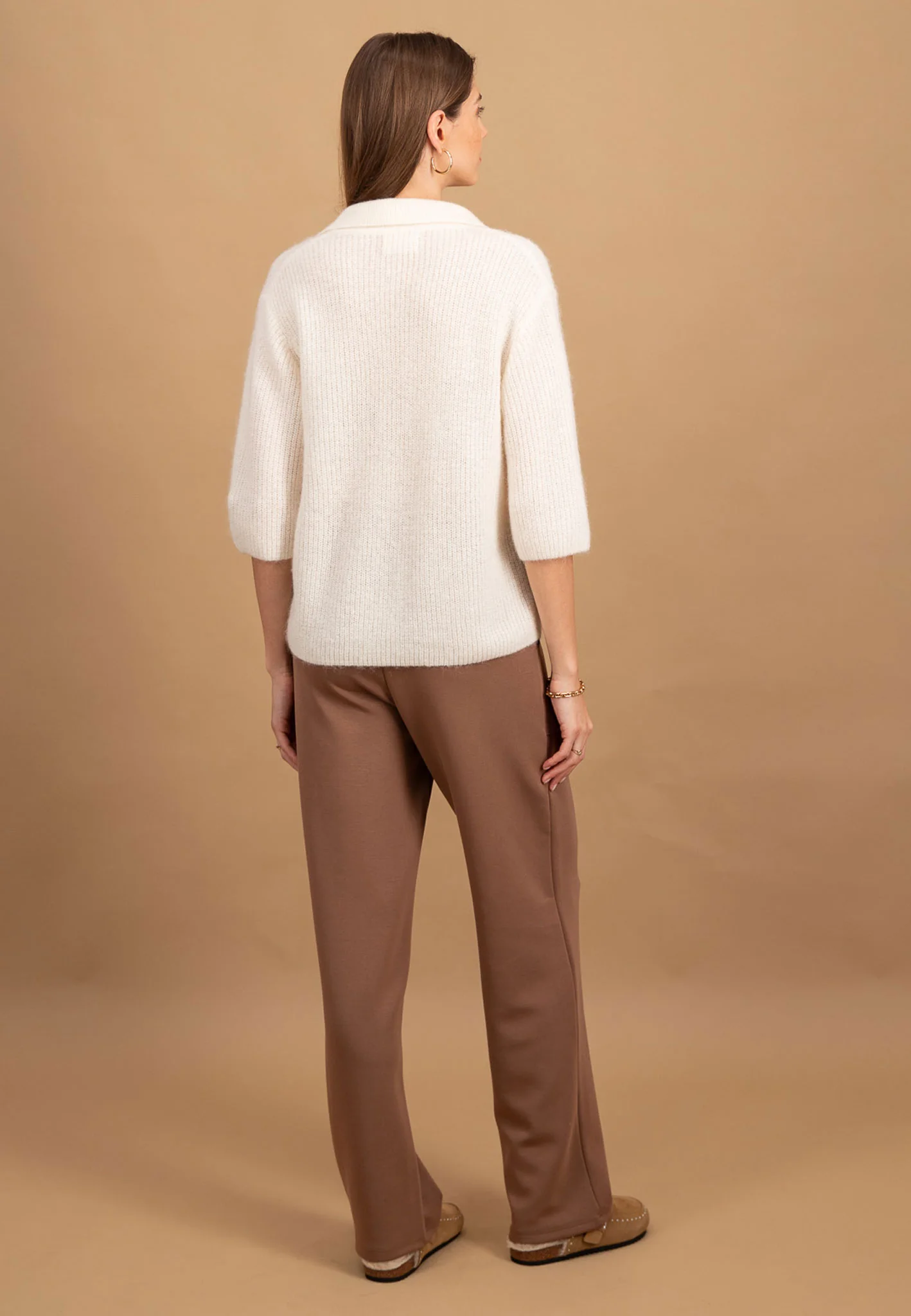 Strickjacke aus Wollmix mit Hemdkragen und 3/4-Ärmeln - Image 9