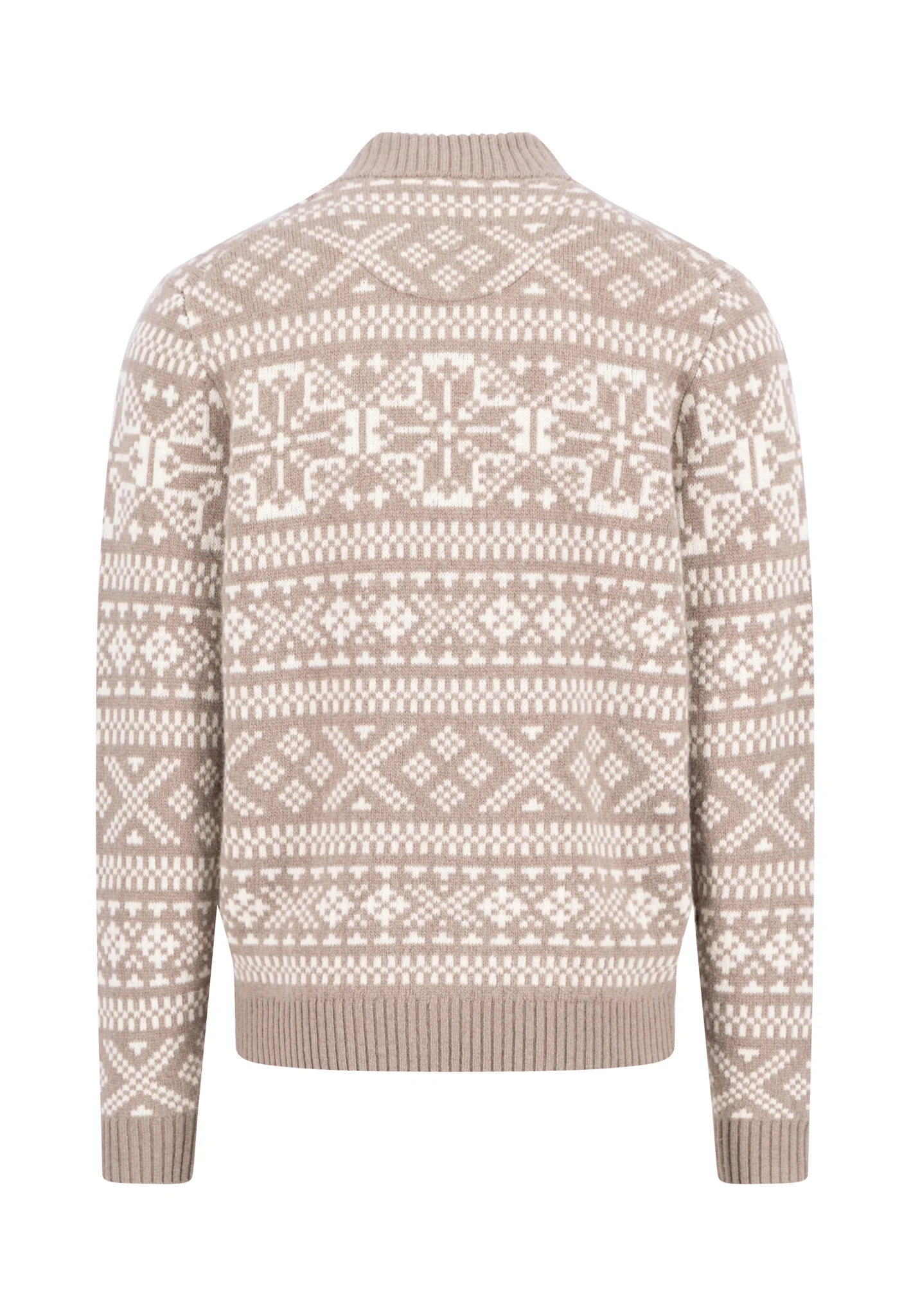 Strickjacke aus Wollmix mit Norweger-Muster und Reißverschluss - Image 6