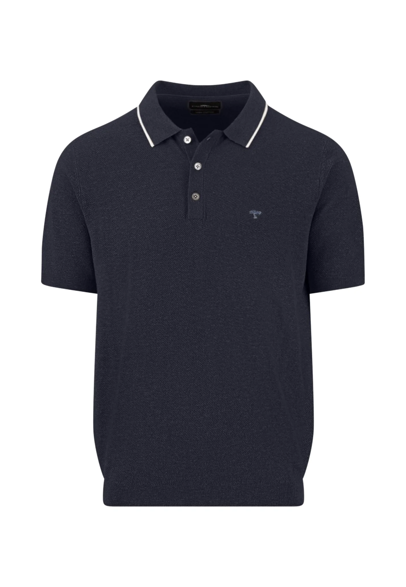 Strickpoloshirt aus Baumwoll-Leinen-Mix mit Kontrastkragen - Image 19