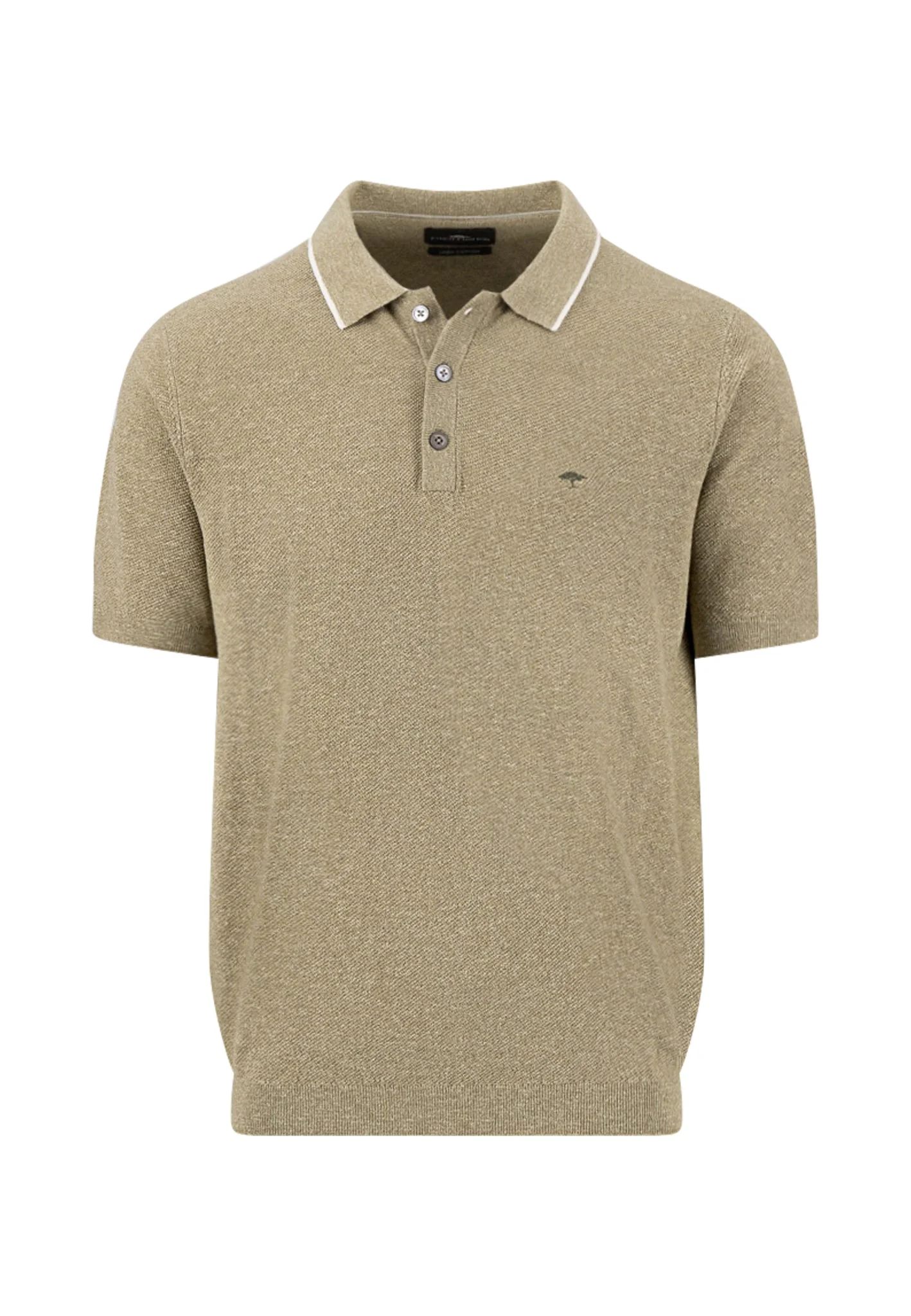 Strickpoloshirt aus Baumwoll-Leinen-Mix mit Kontrastkragen - Image 4