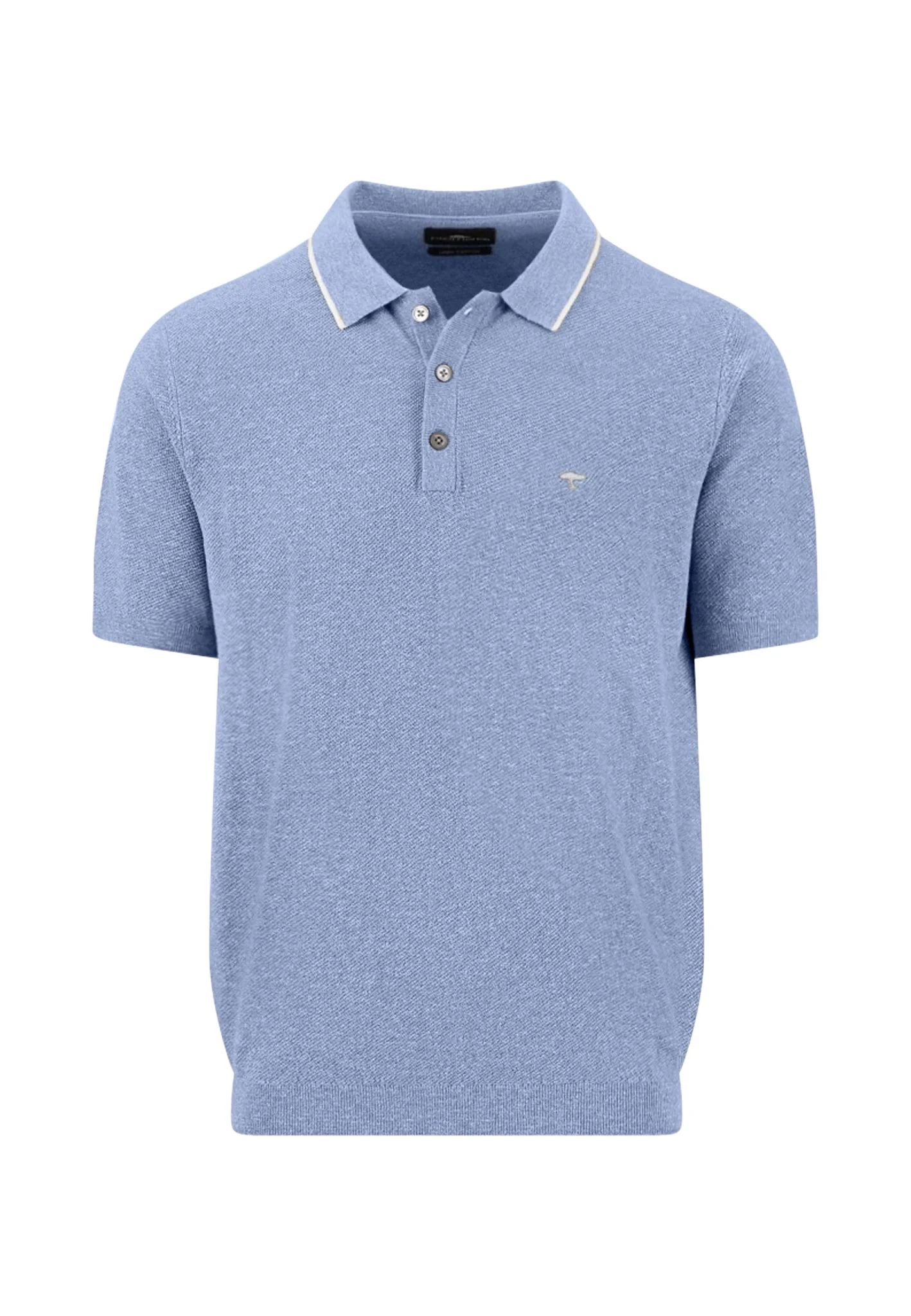 Strickpoloshirt aus Baumwoll-Leinen-Mix mit Kontrastkragen - Image 9