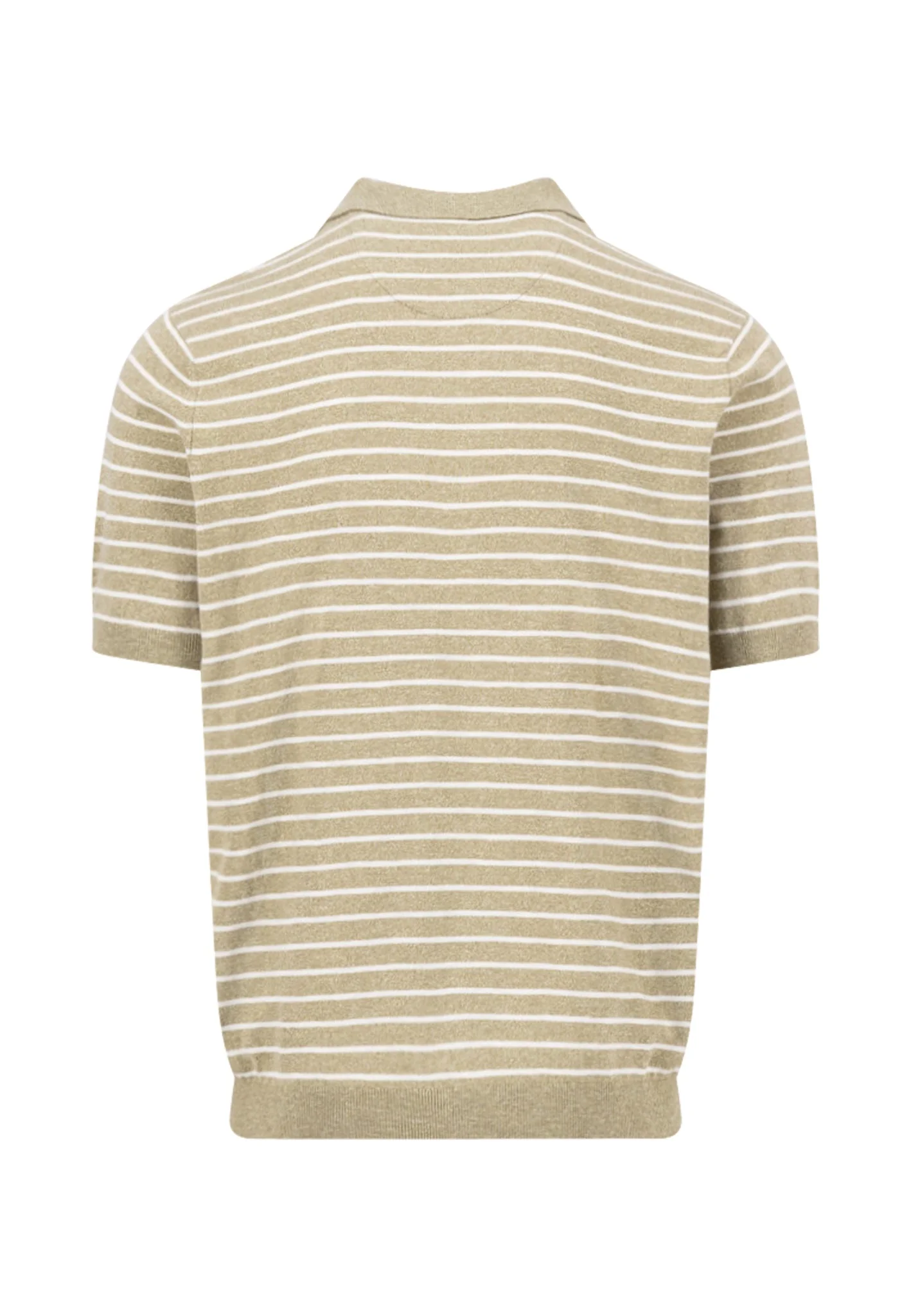 Strickpoloshirt aus Baumwoll-Leinen-Mix mit Streifenmuster - Image 15