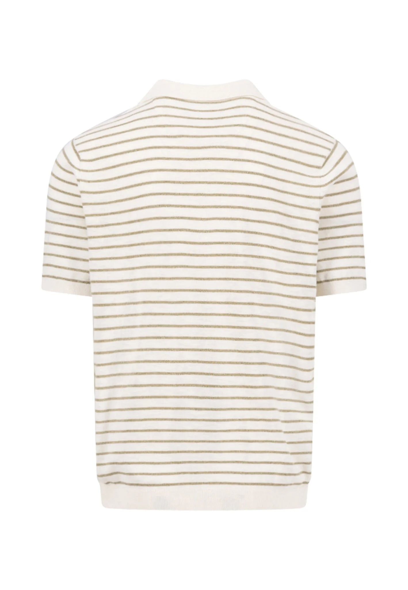 Strickpoloshirt aus Baumwoll-Leinen-Mix mit Streifenmuster - Image 5