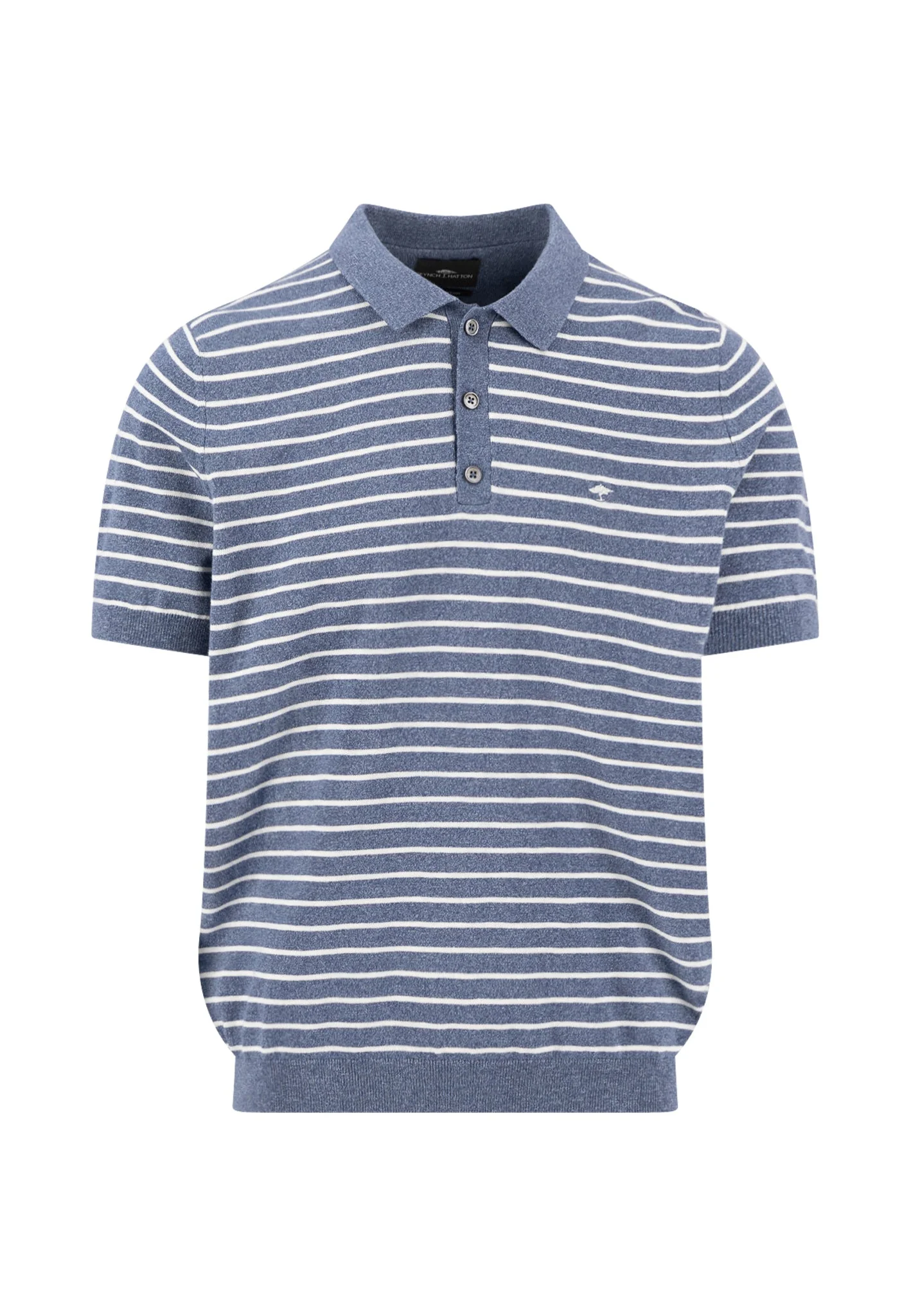 Strickpoloshirt aus Baumwoll-Leinen-Mix mit Streifenmuster - Image 9
