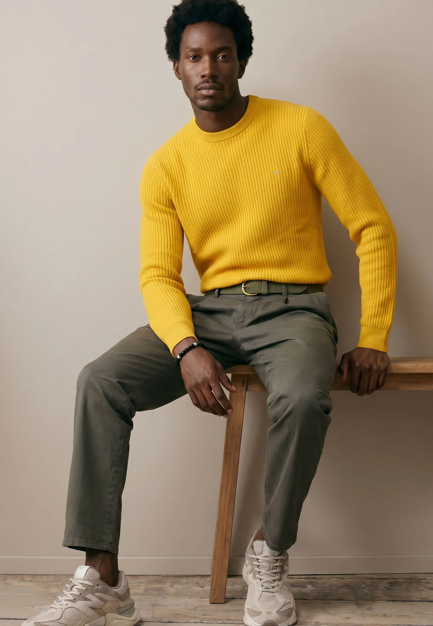 Strickpullover aus Baumwolle mit Strukturmuster