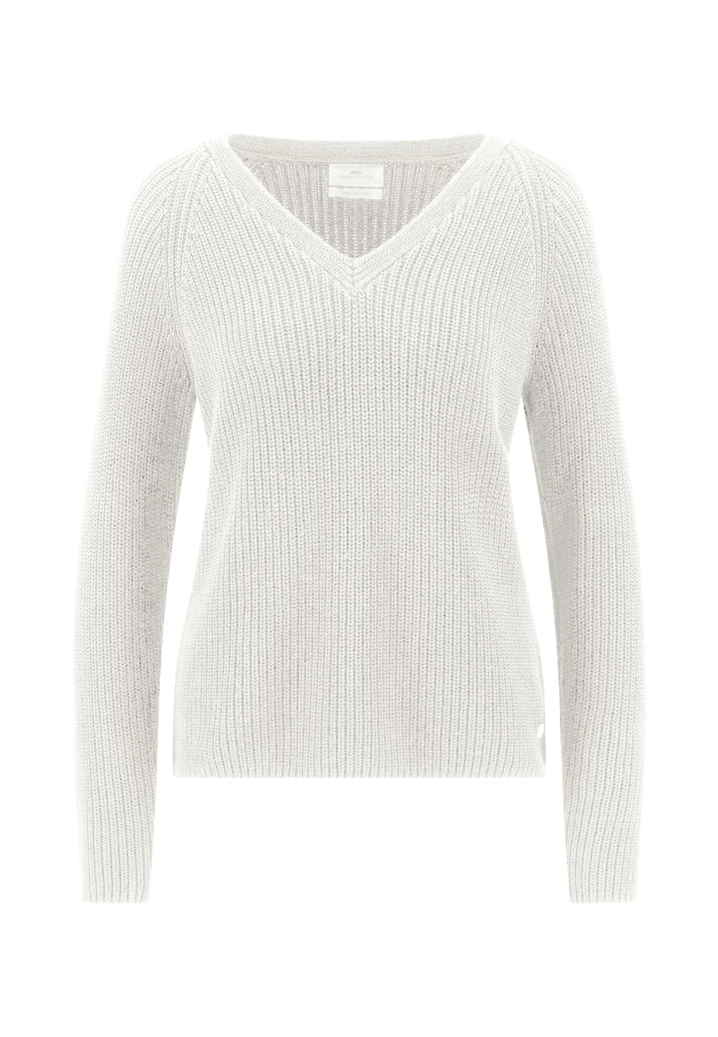 Strickpullover aus Baumwolle mit V-Ausschnitt und Raglanärmeln - Image 9