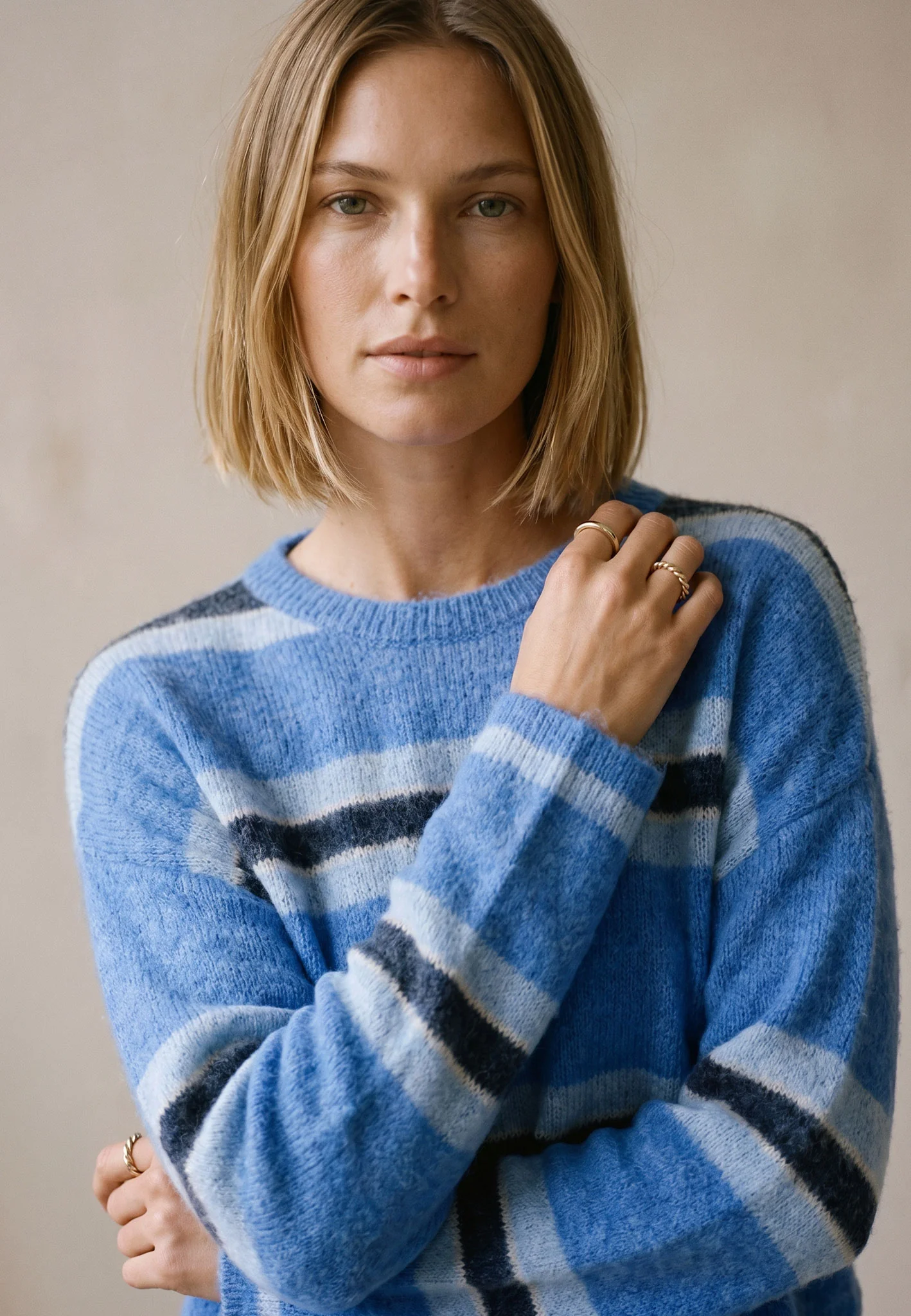 Strickpullover aus Wollmix mit Streifenmuster - Image 2
