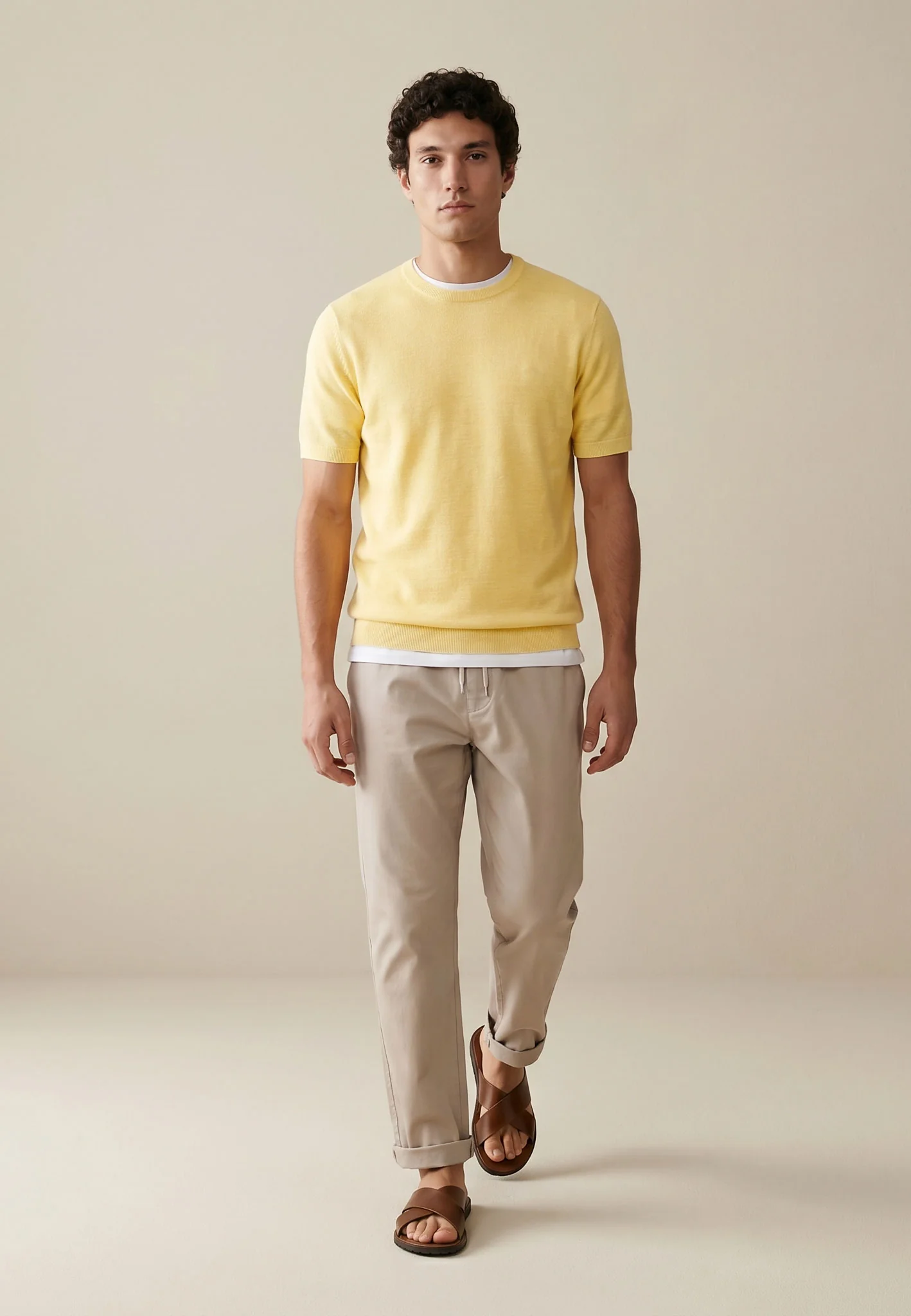 Strickshirt aus Baumwoll-Leinen-Mix mit Rundhalsausschnitt - Image 3