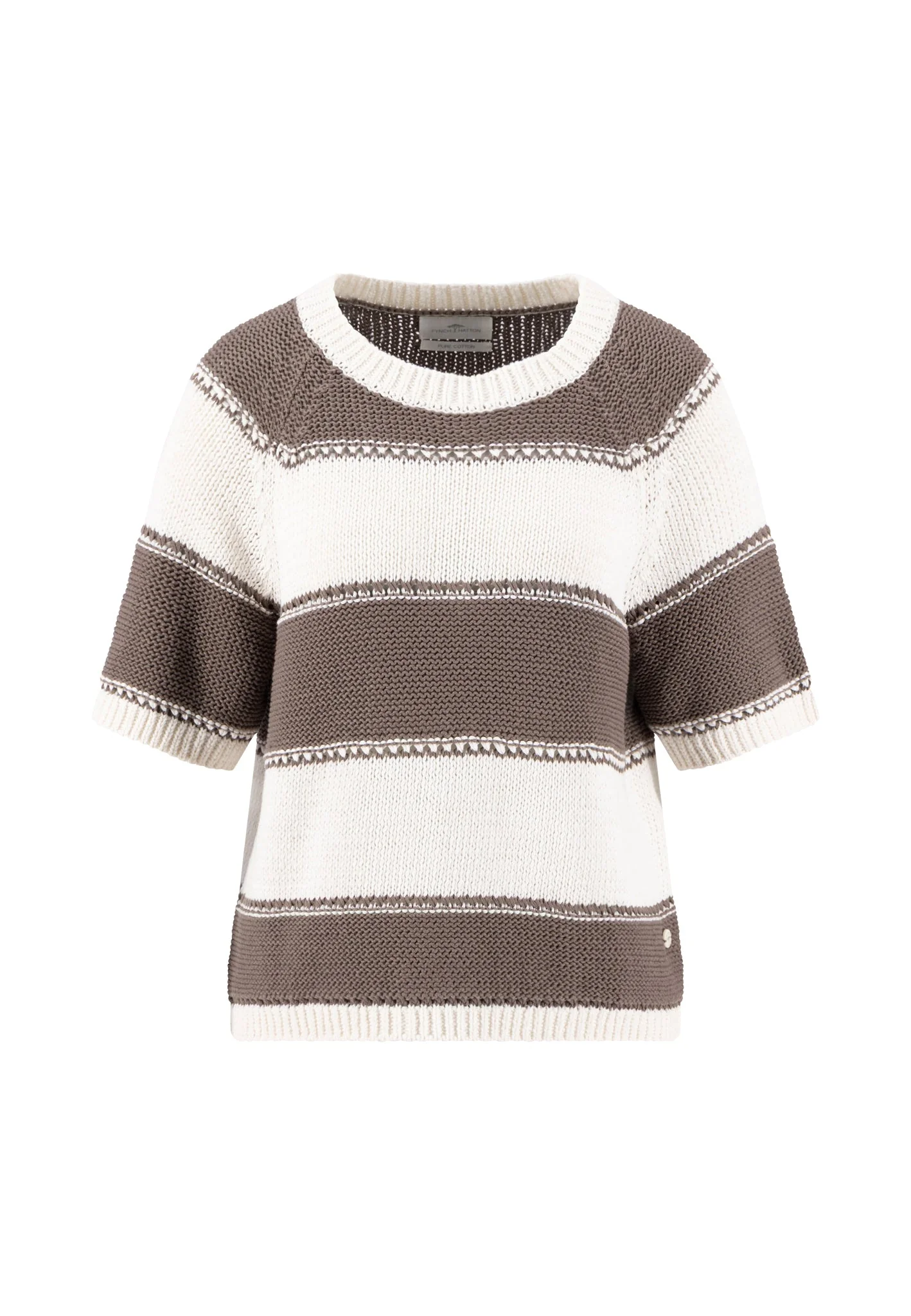 Strickshirt aus Baumwolle mit Streifenmuster und Rundhalsausschnitt - Image 4