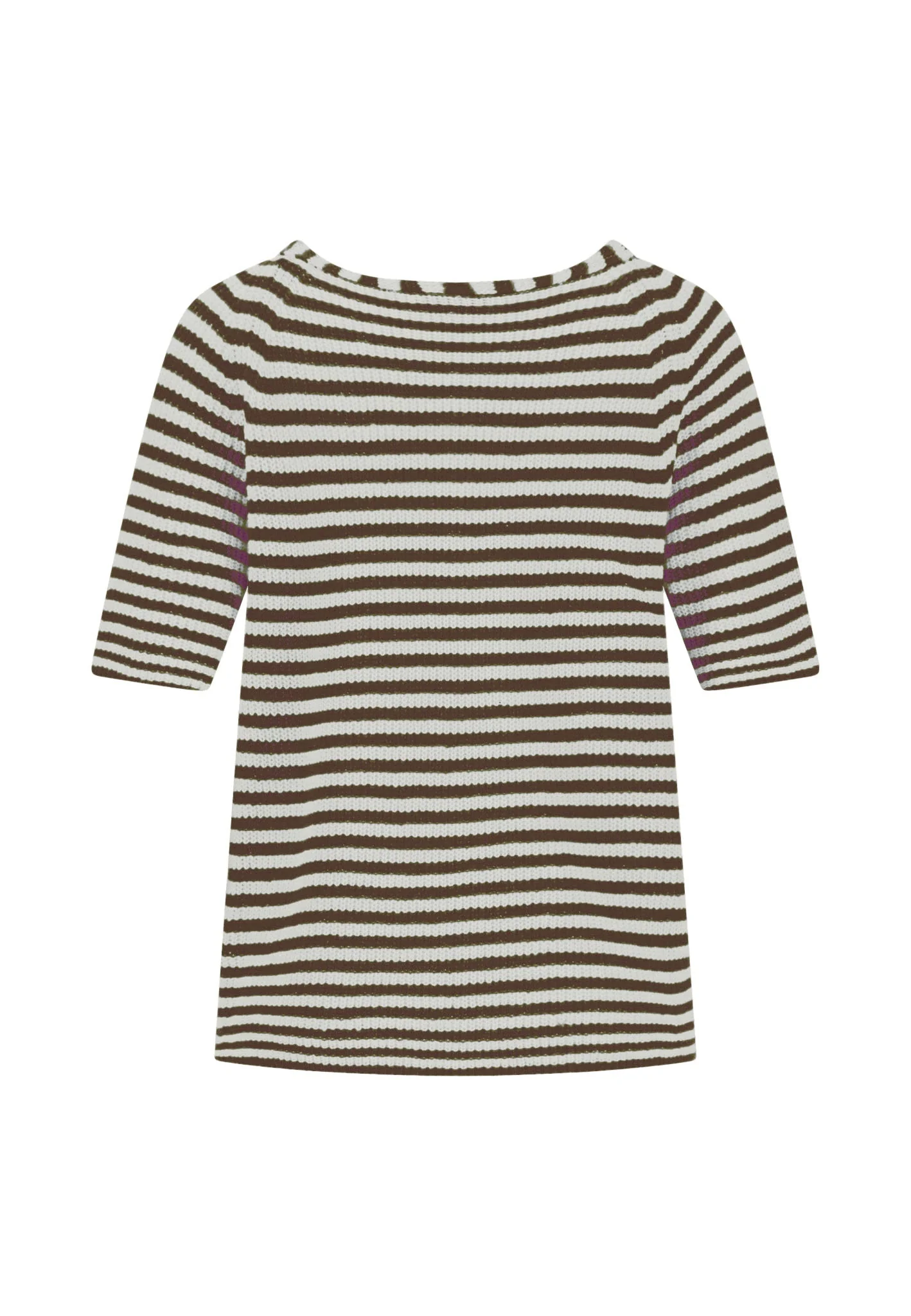 Strickshirt aus Leinen mit Streifenmuster und V-Ausschnitt - Image 5