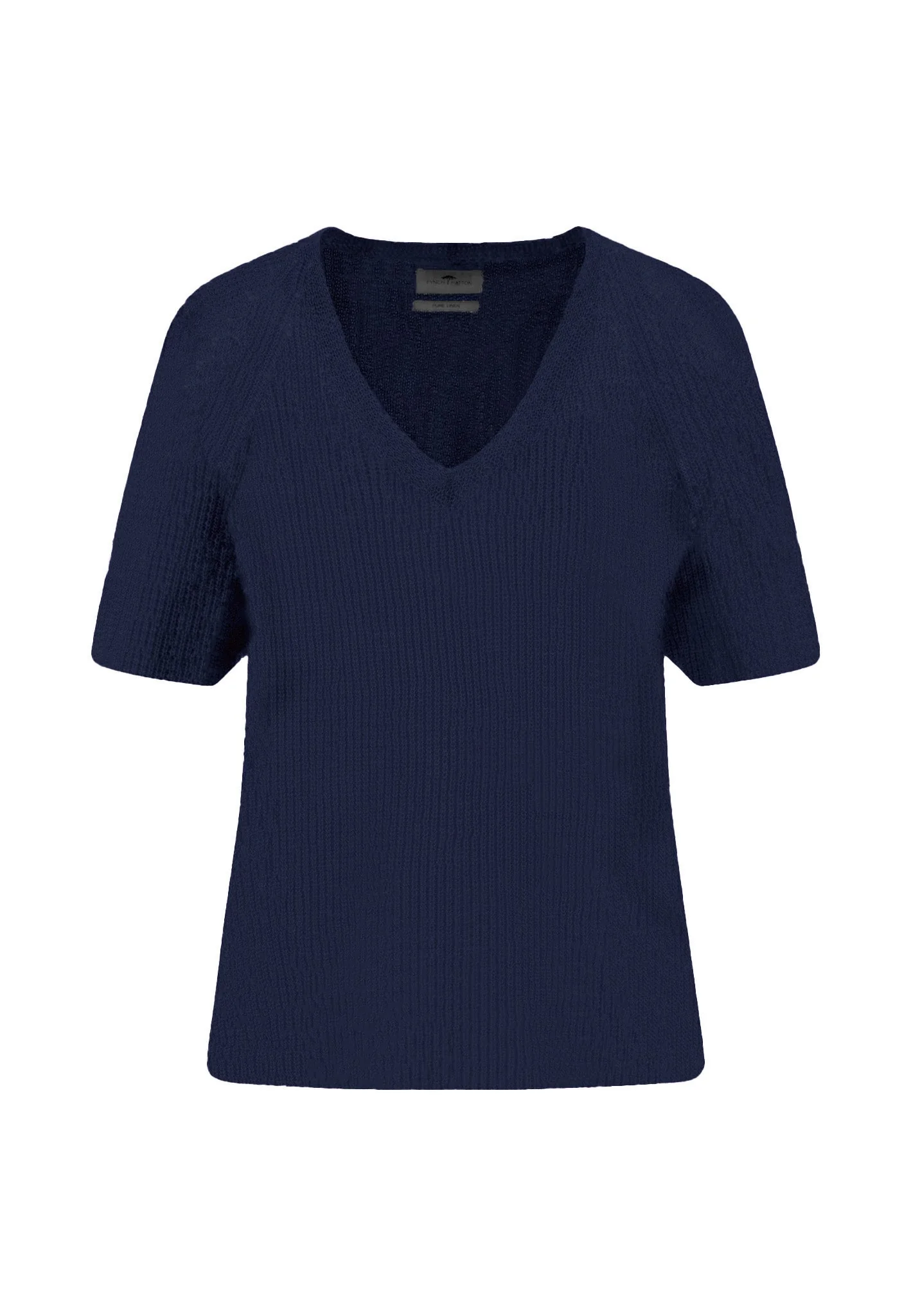 Strickshirt aus Leinen mit V-Ausschnitt und Rippstruktur - Image 4